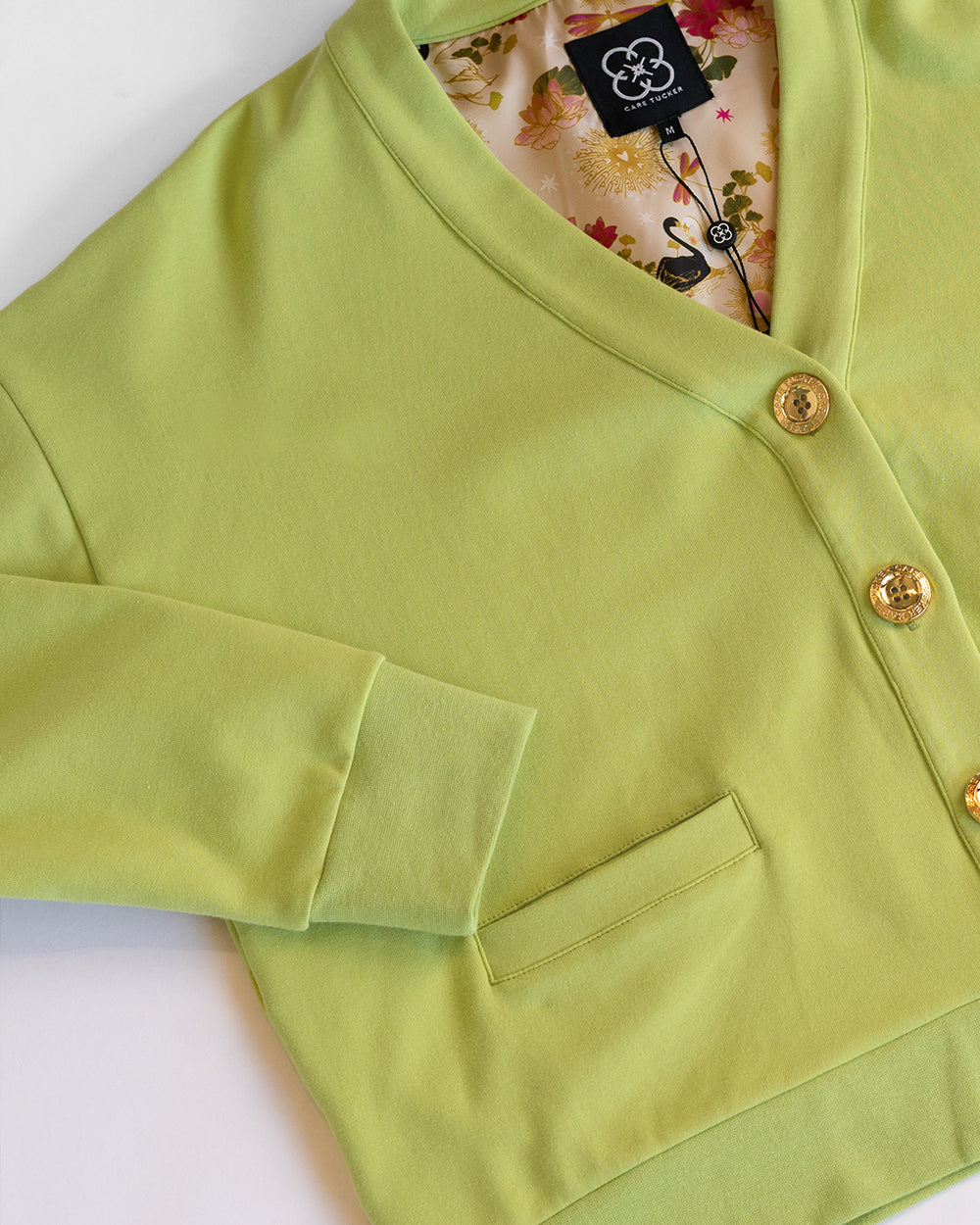 Court Interlock Cardigan Palm Green