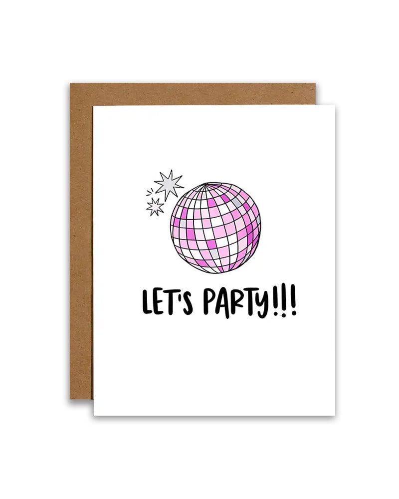 Disco Ball Let'S Party Birthday Card