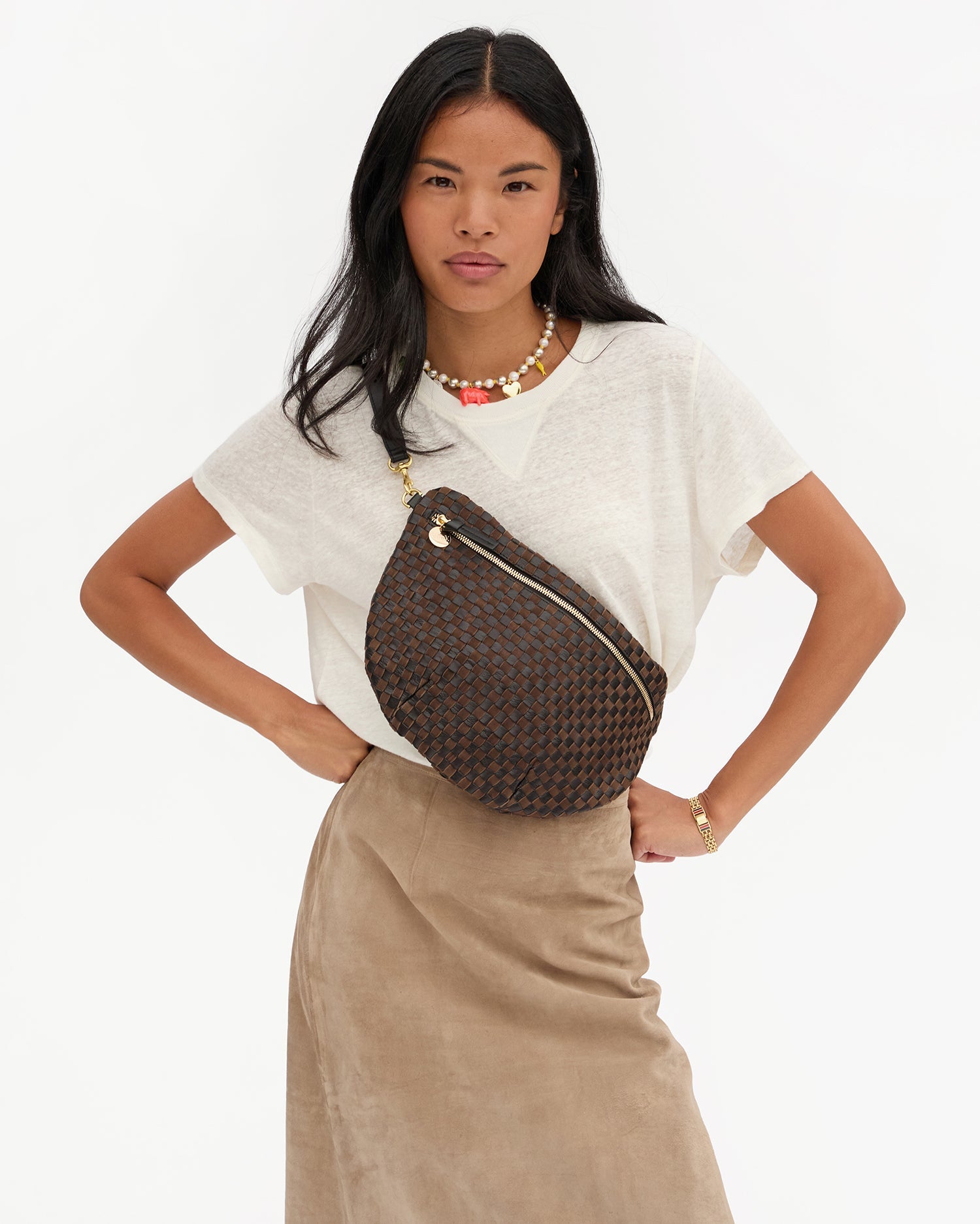 Grande Fanny Black/Chocolate Woven Checker