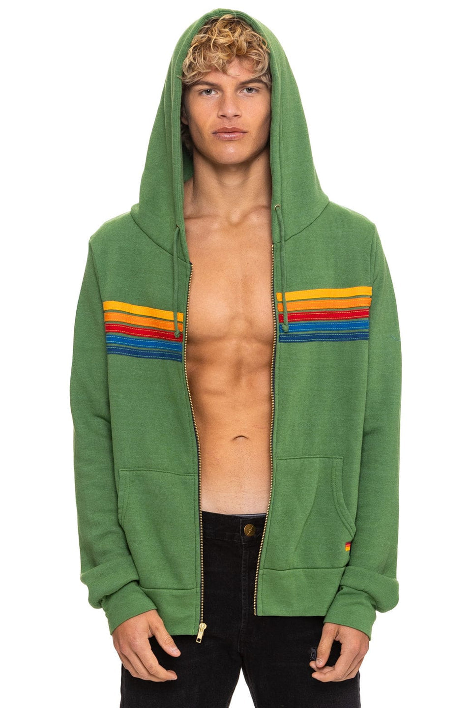 5 STRIPE HOODIE - PALM