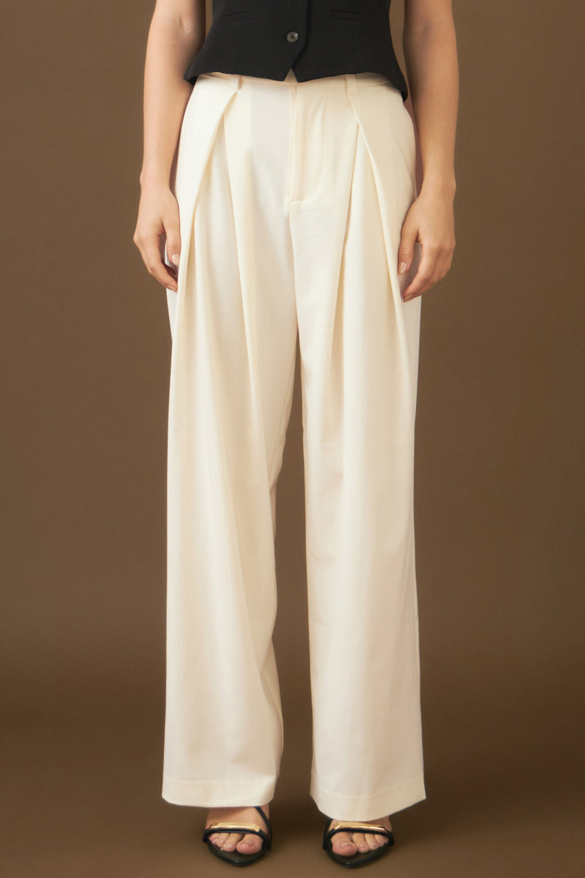 FRONT PLEAT WIDE TROUSERS