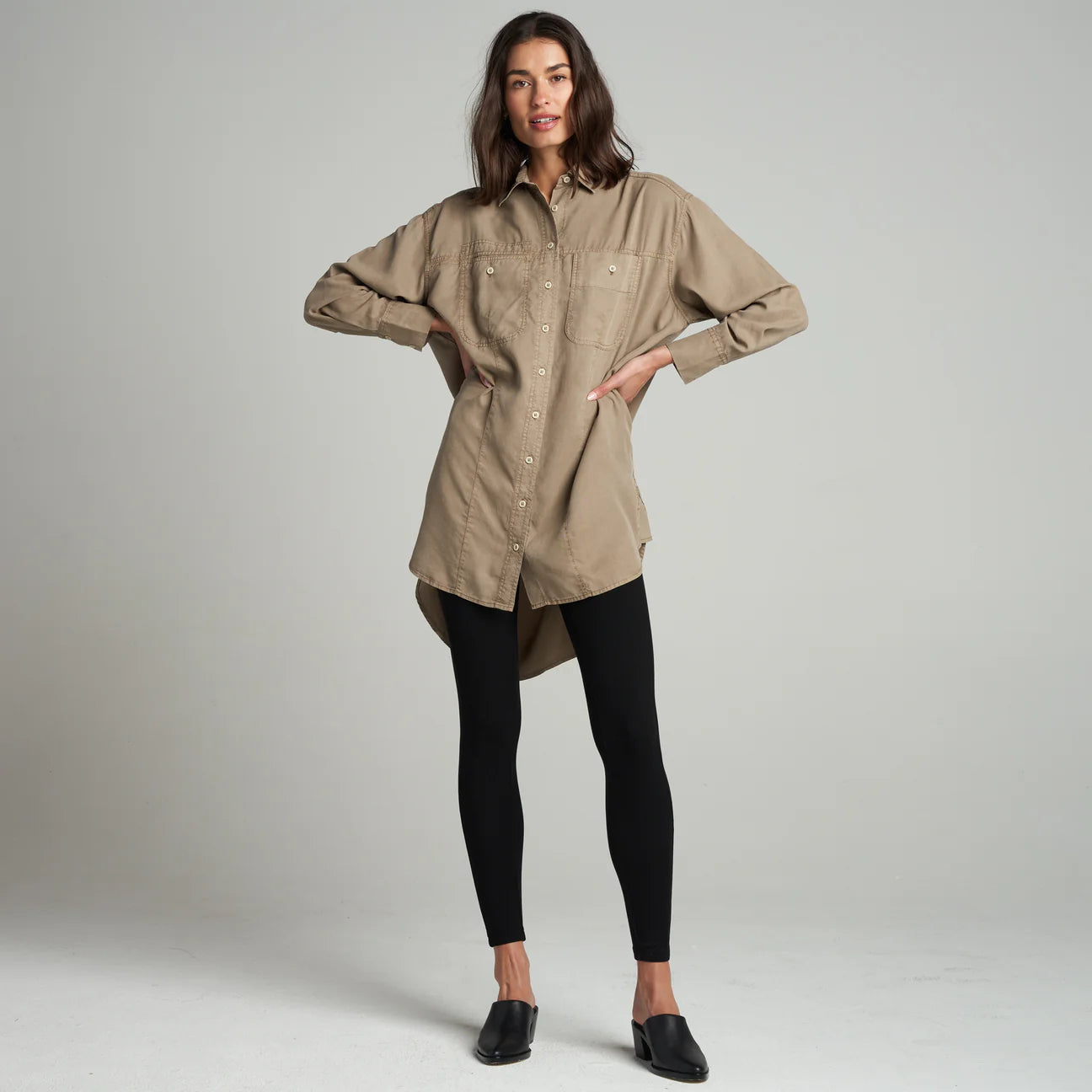 MERRITT DRAPE TWILL SHIRT DRESS