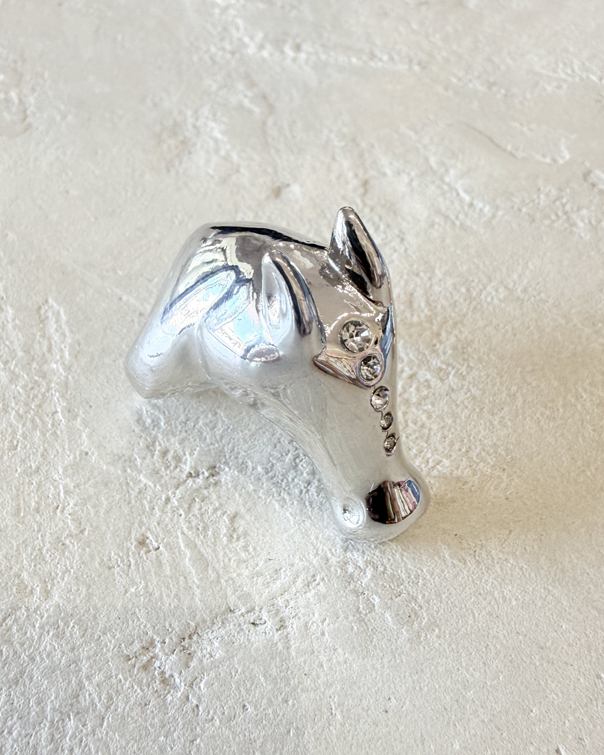 Chunky CZ Horse Stallion Ring