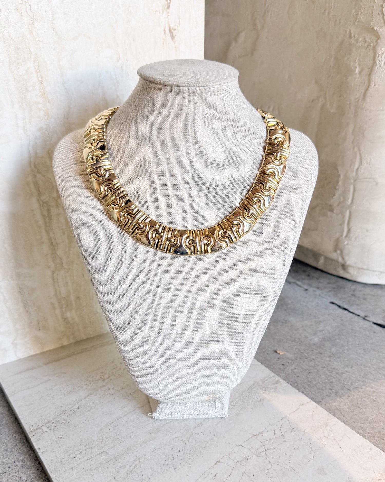 Vintage Egyptian Revival Bib Necklace