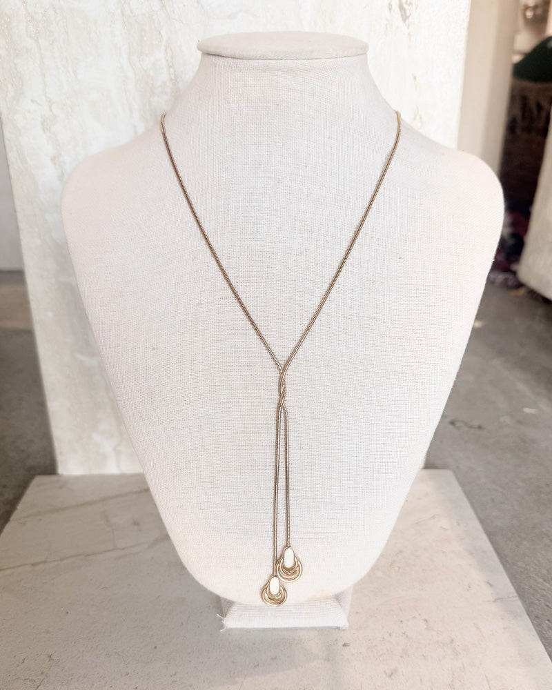 Vintage Gold Tone Bolo Necklace
