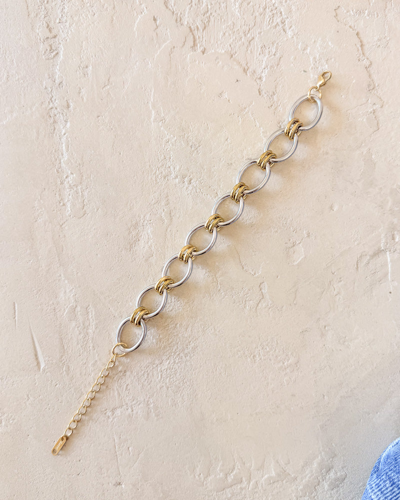 Two Tone oval link bracelet