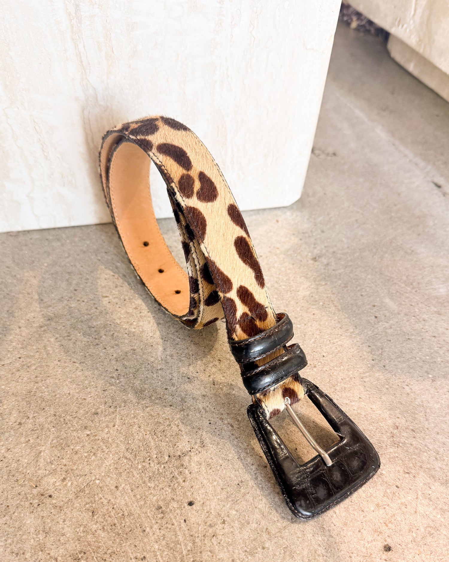 Vintage Leather Another Line Leopard Belt