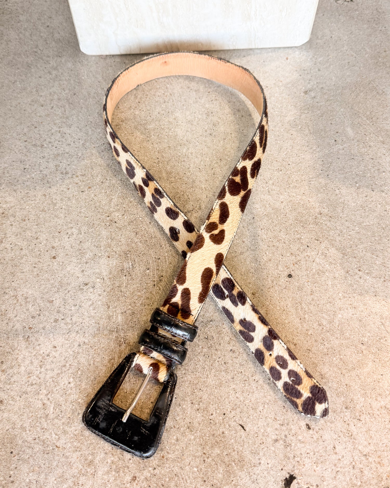 Vintage Leather Another Line Leopard Belt