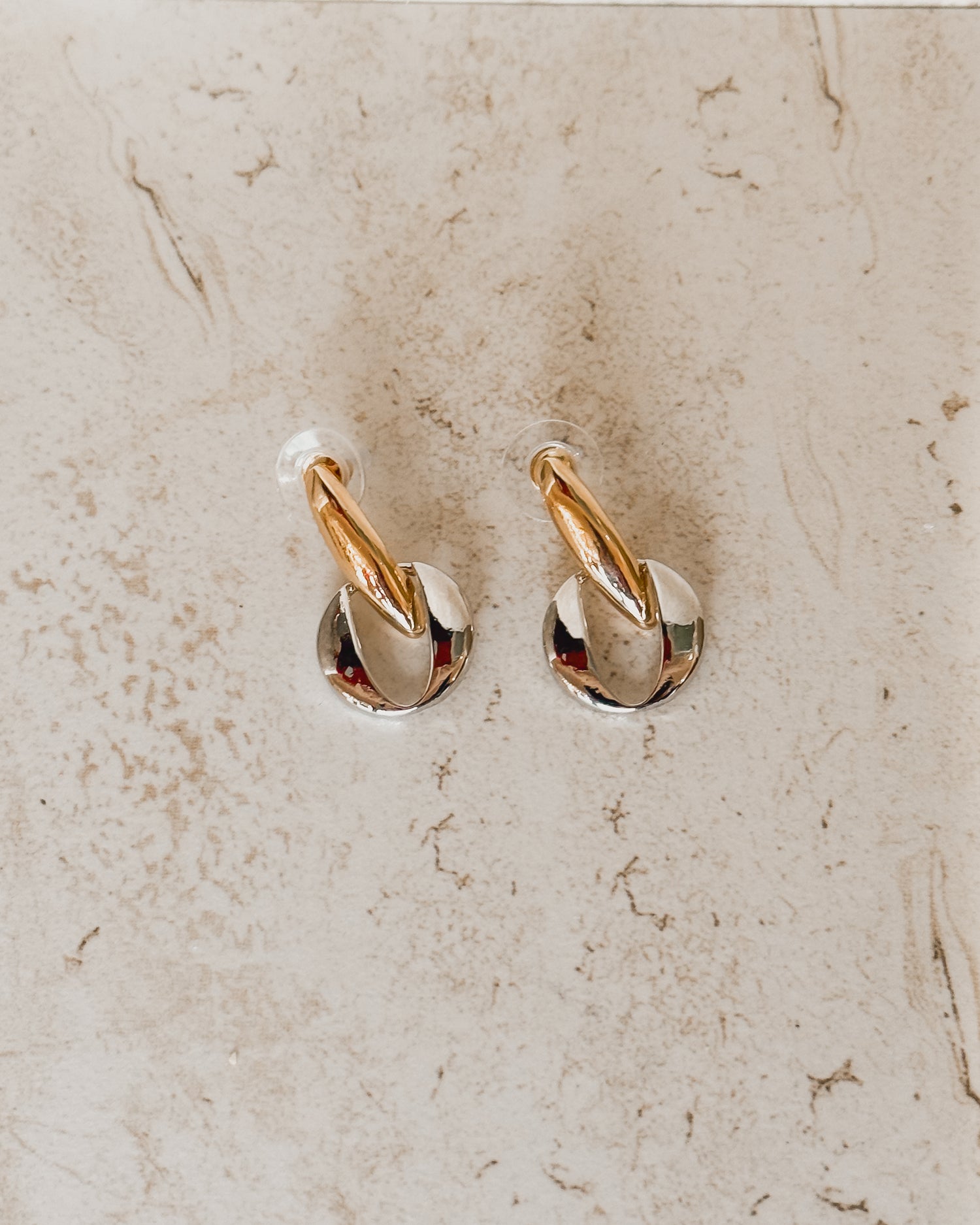 Two Tone Metal Earrings