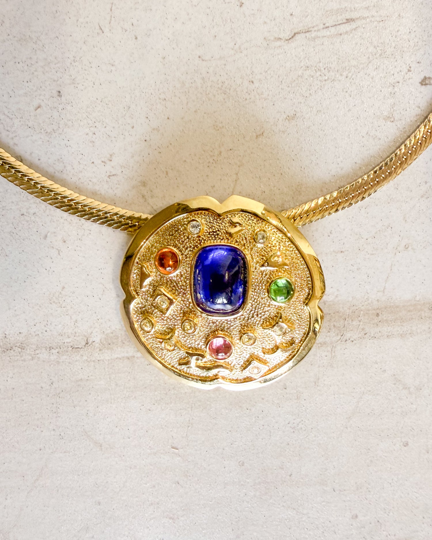 Vintage Signed Brooch & Pendant Necklace