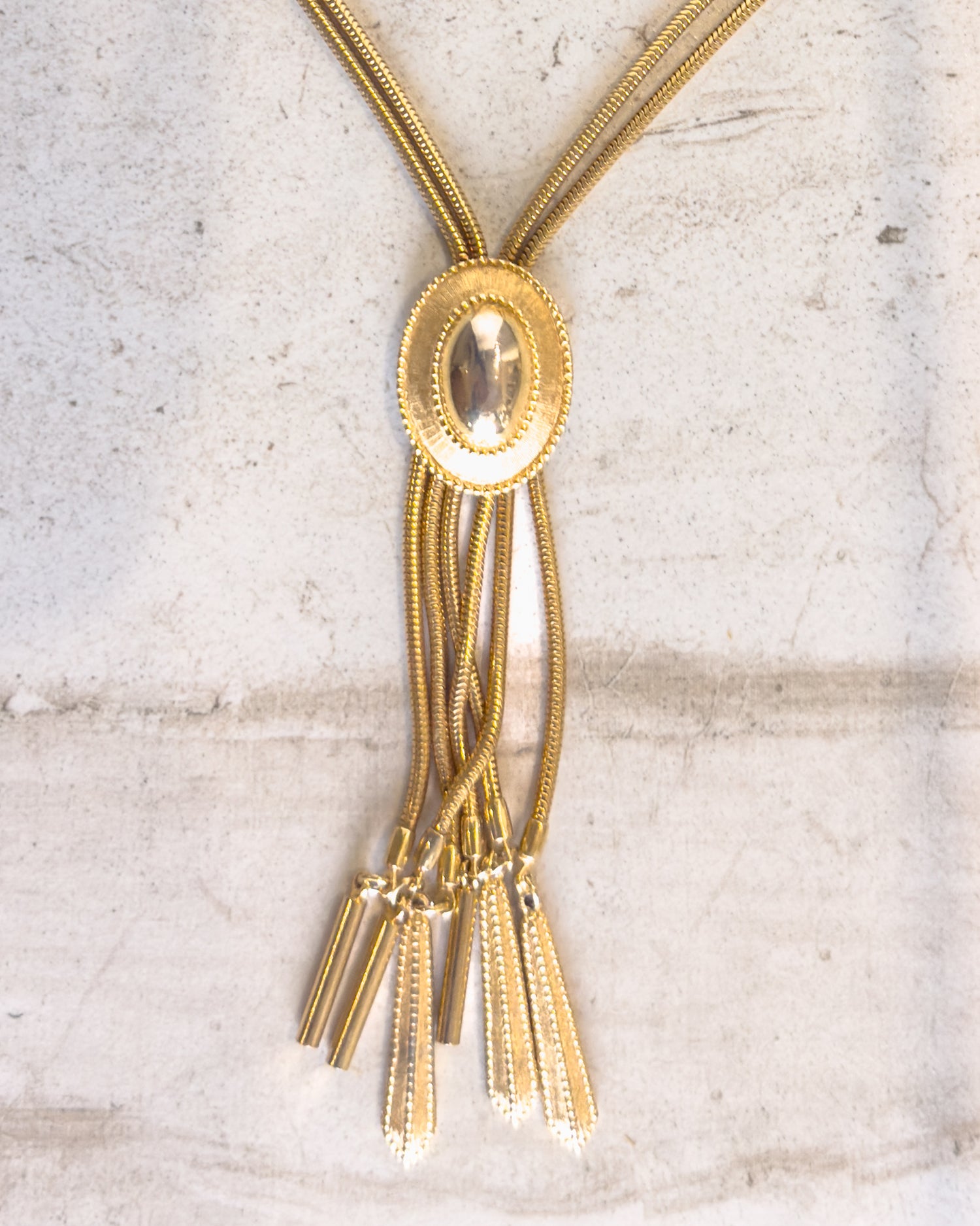 Vintage Gold Tone Lariat Necklace