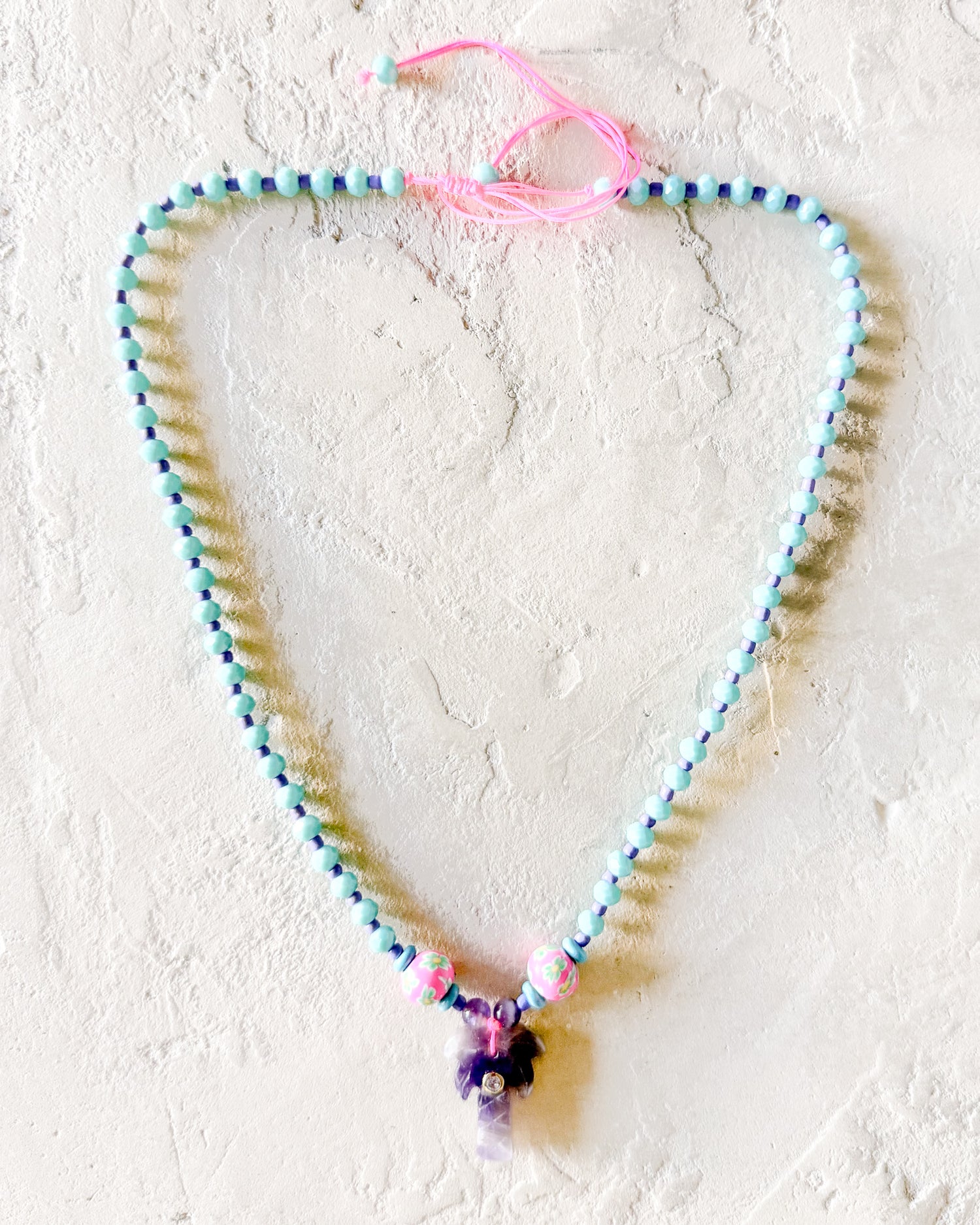 Crystal Palm Tree Beaded Necklace
