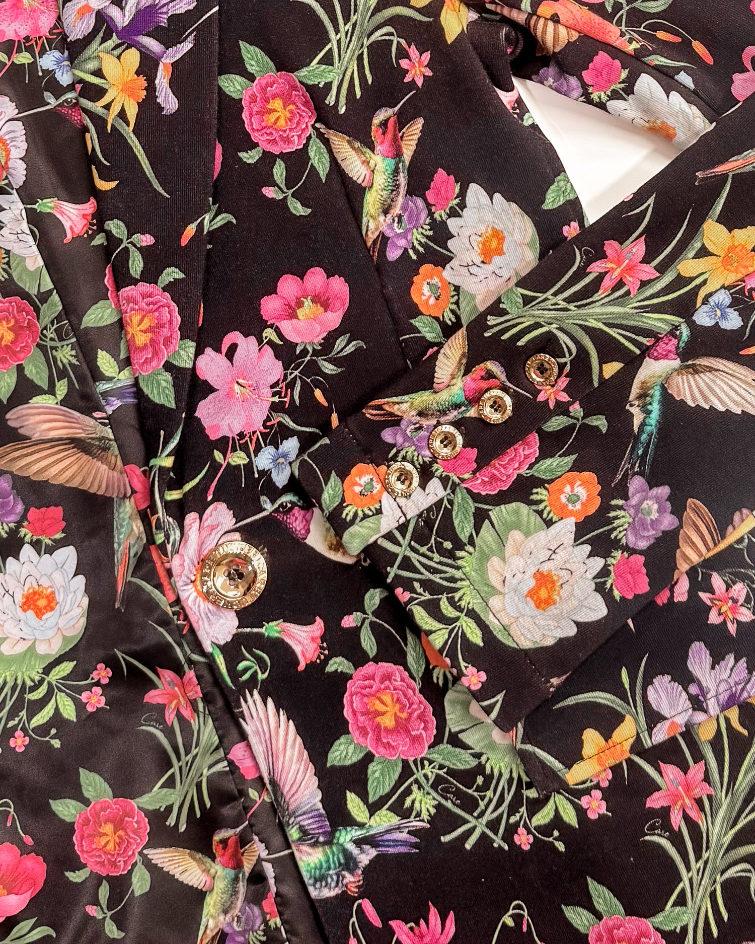 Kravitz Interlock Blazer Floral Hummingbird