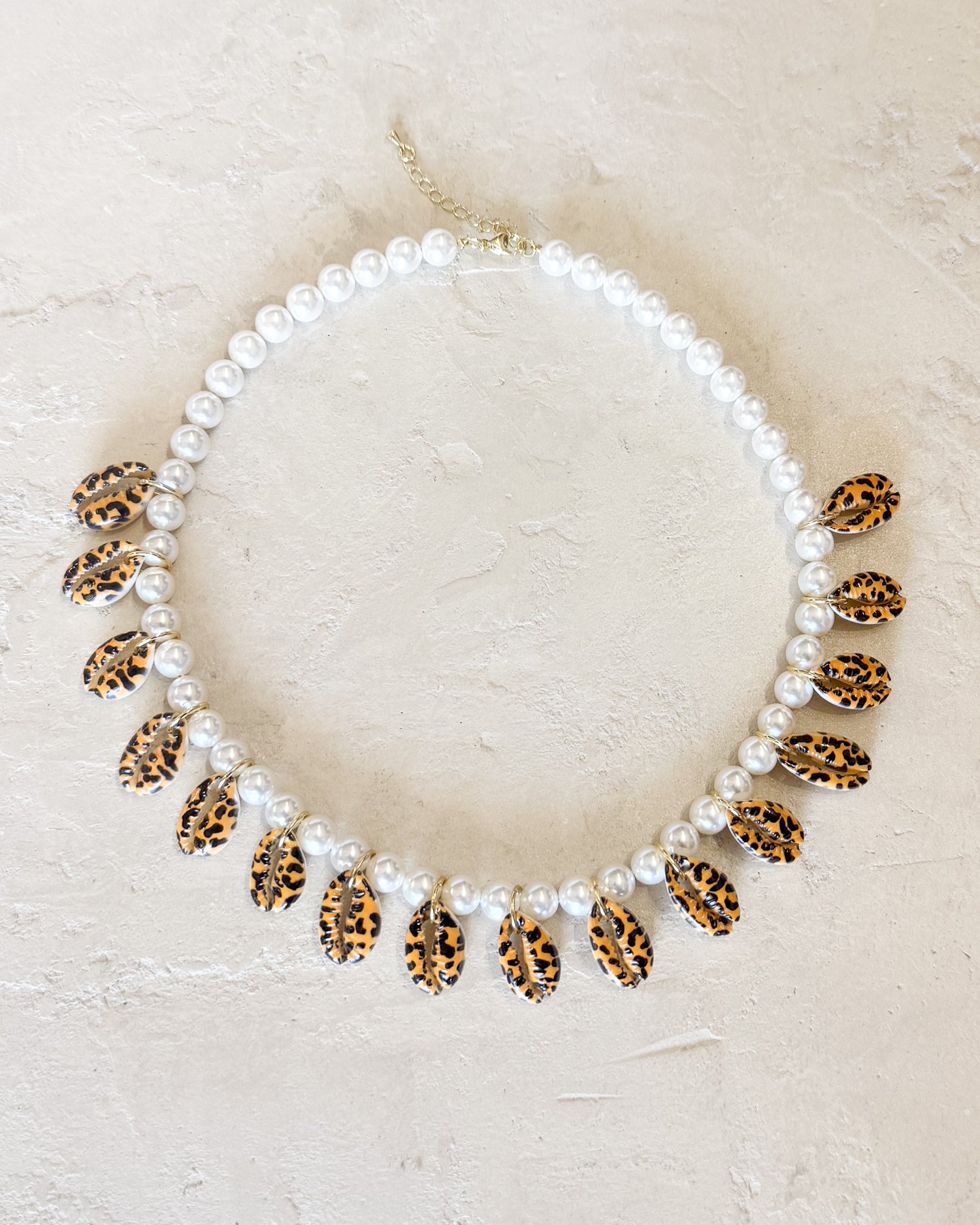 Hand Printed Leopard shell Necklace
