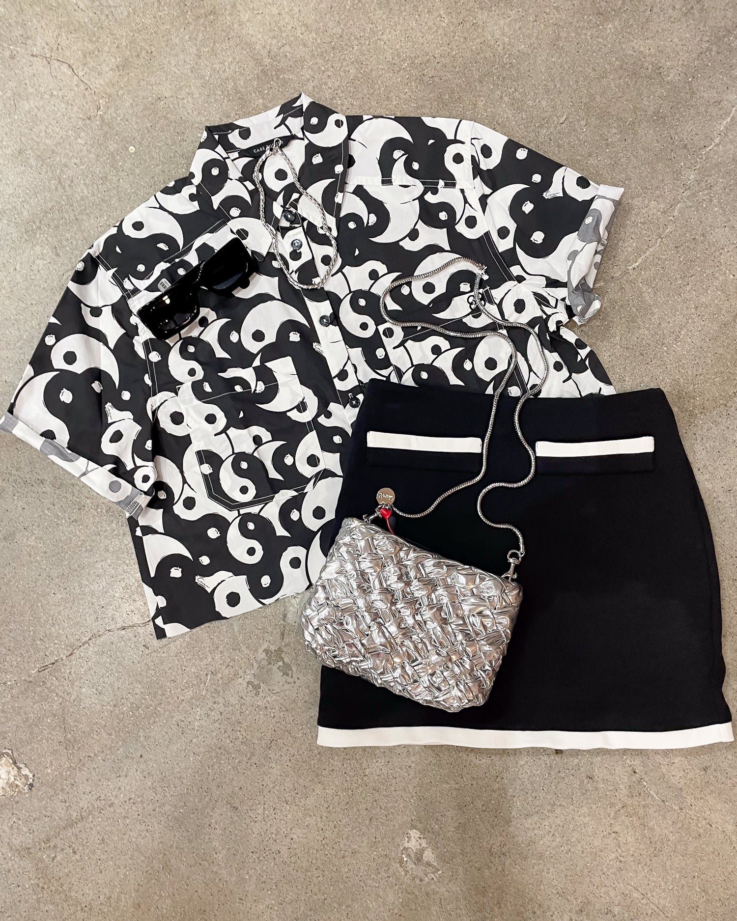 Basic Preslie Poplin Cropped Shirt Yin Yang