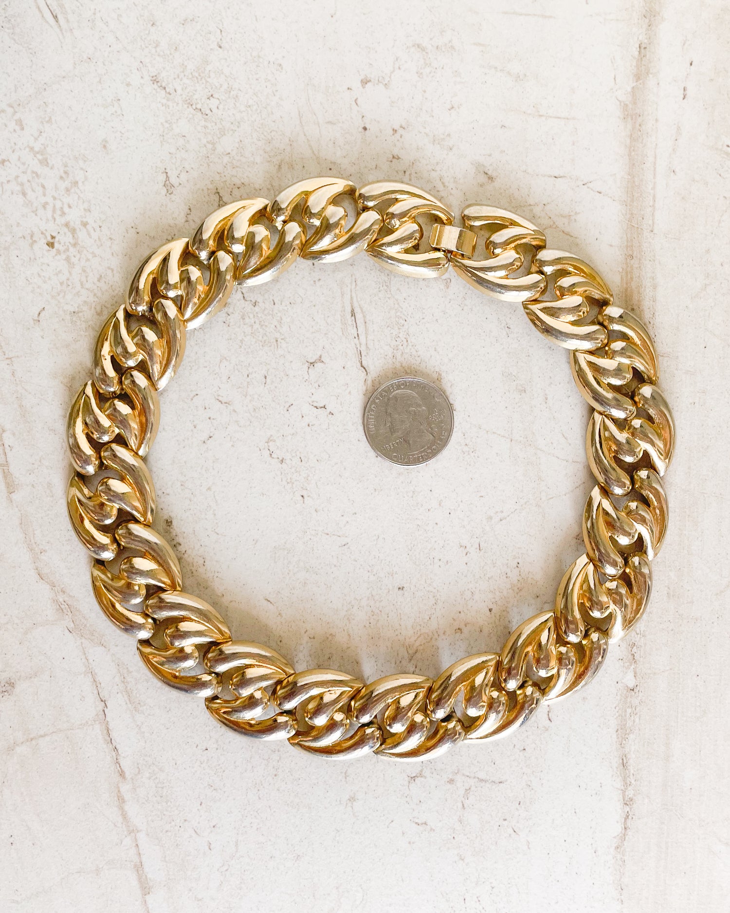 Vintage Gold Tone Collar Necklace