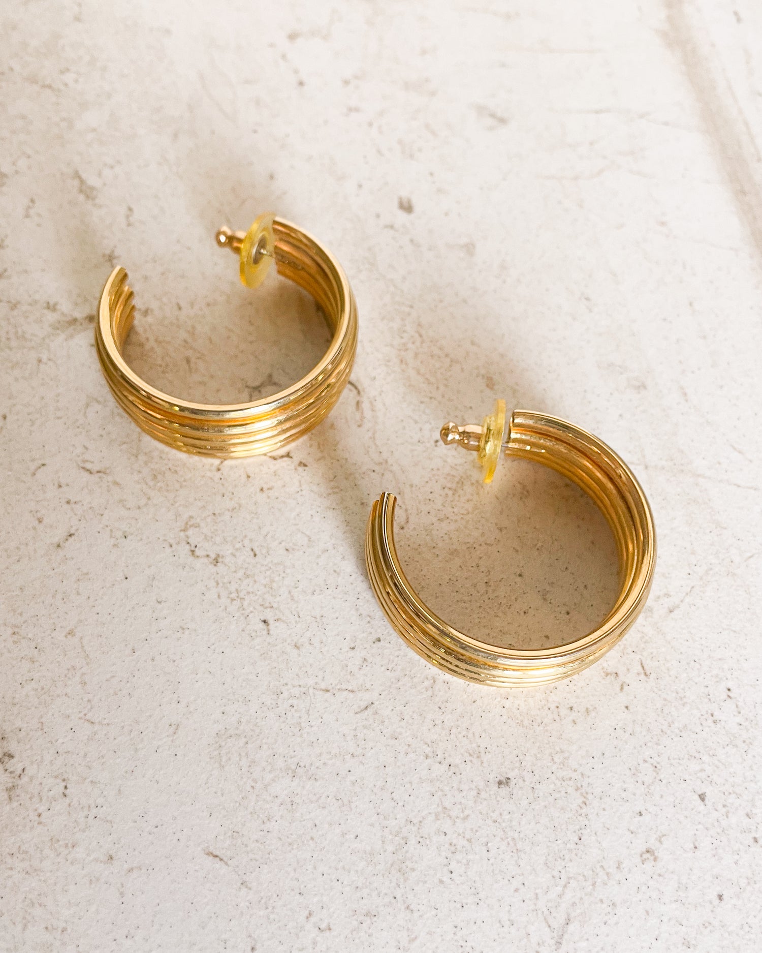 Vintage Fluted Hoop Earrings