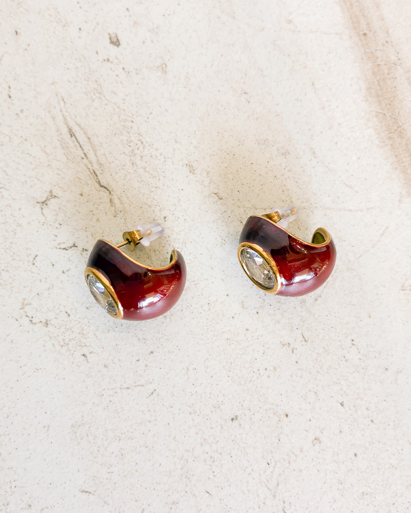 CZ Enamel Ball Hoop