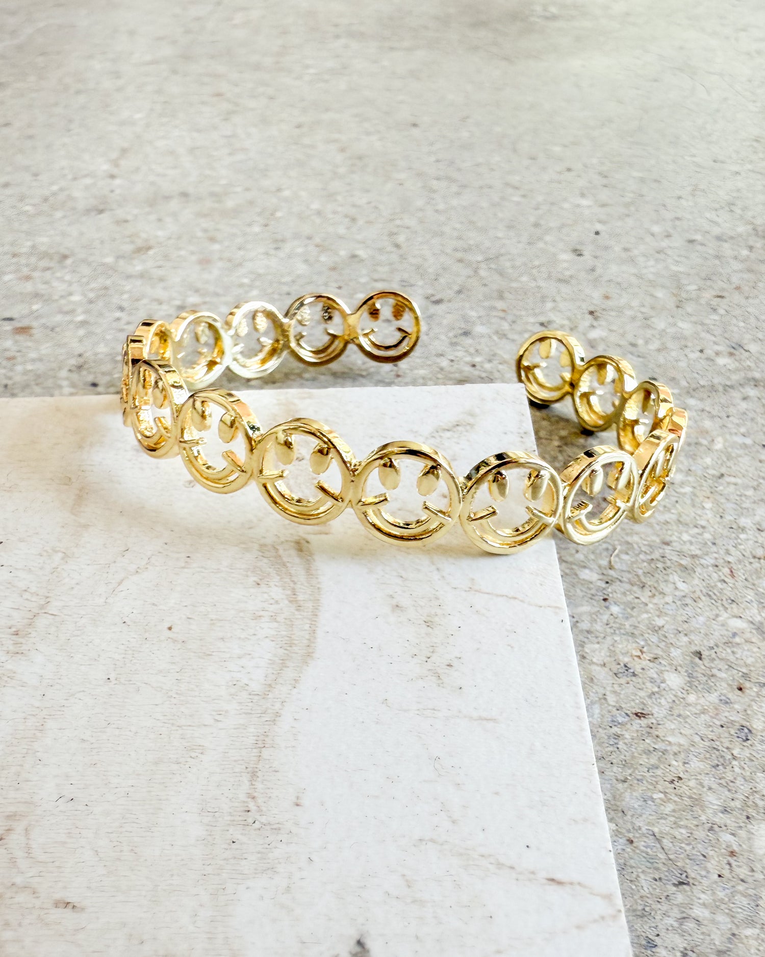 Smiley Gold Plated Cuff