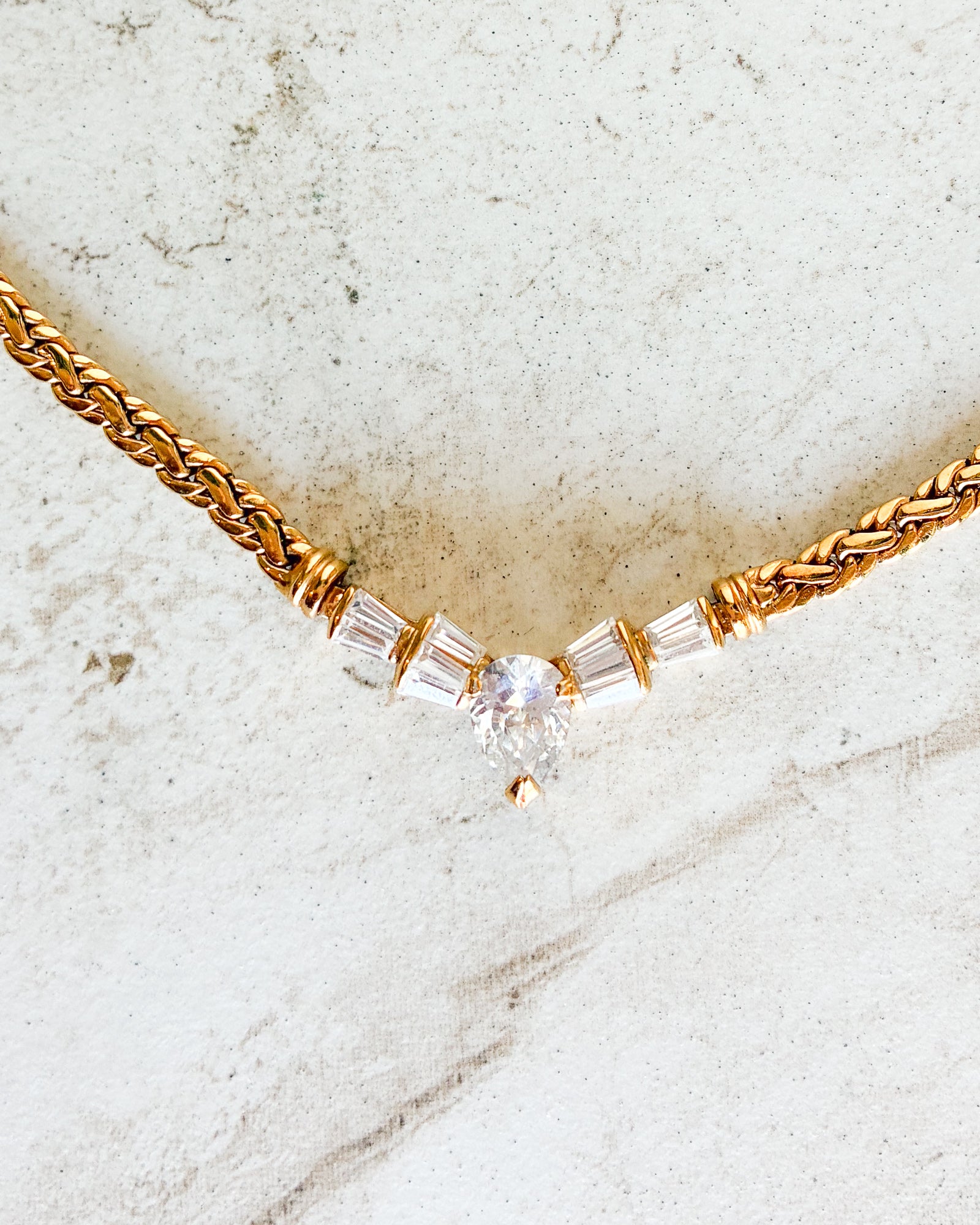 Vintage Goldtone Sparkling Crystal Necklace