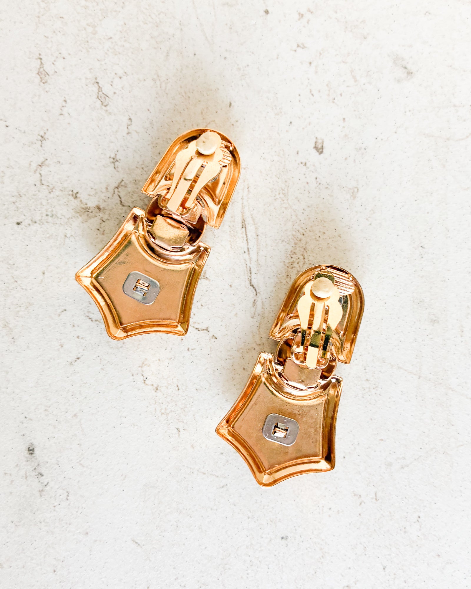 Vintage Two-Tone panther clip earrings