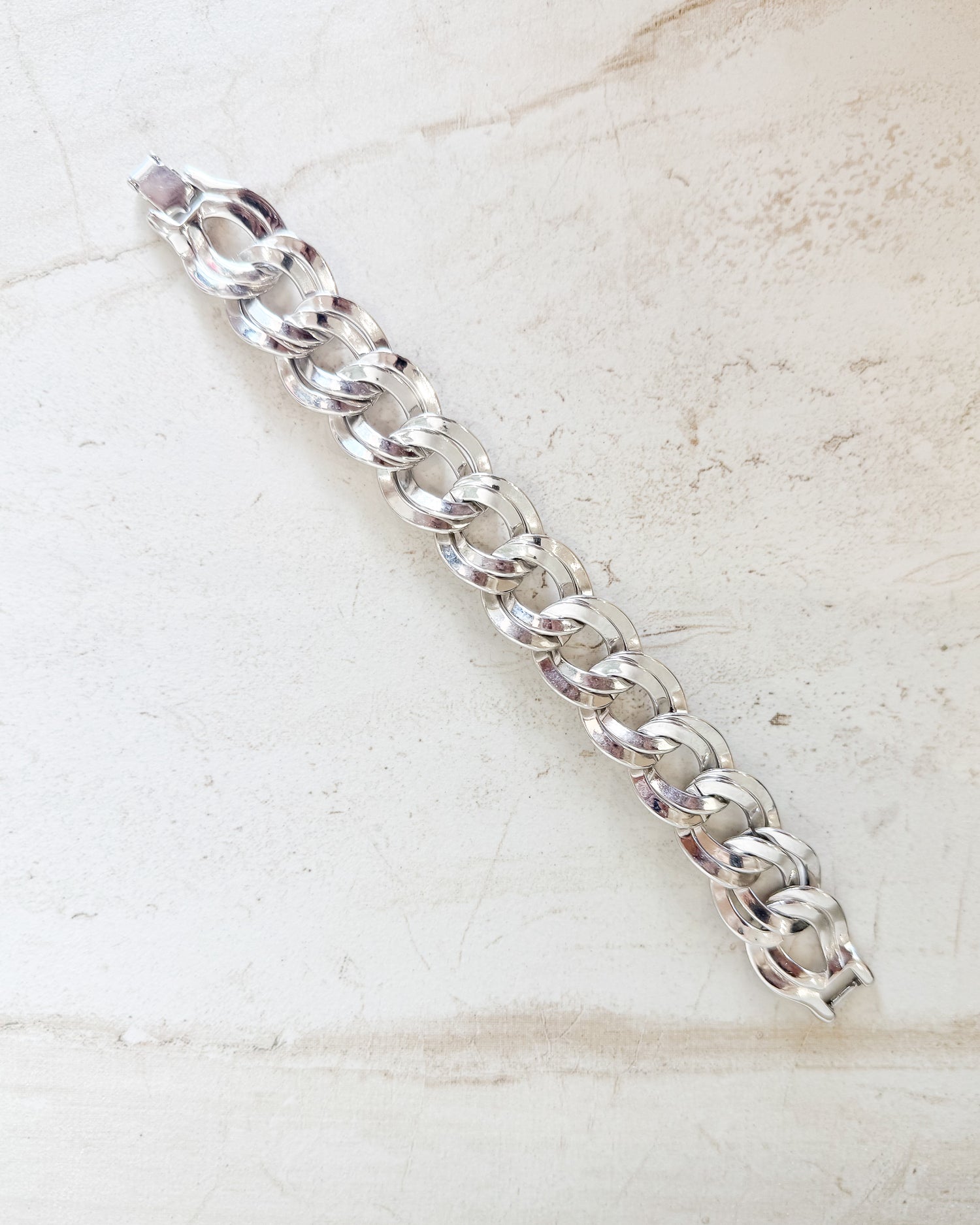 Vintage Silver Tone Link Bracelet