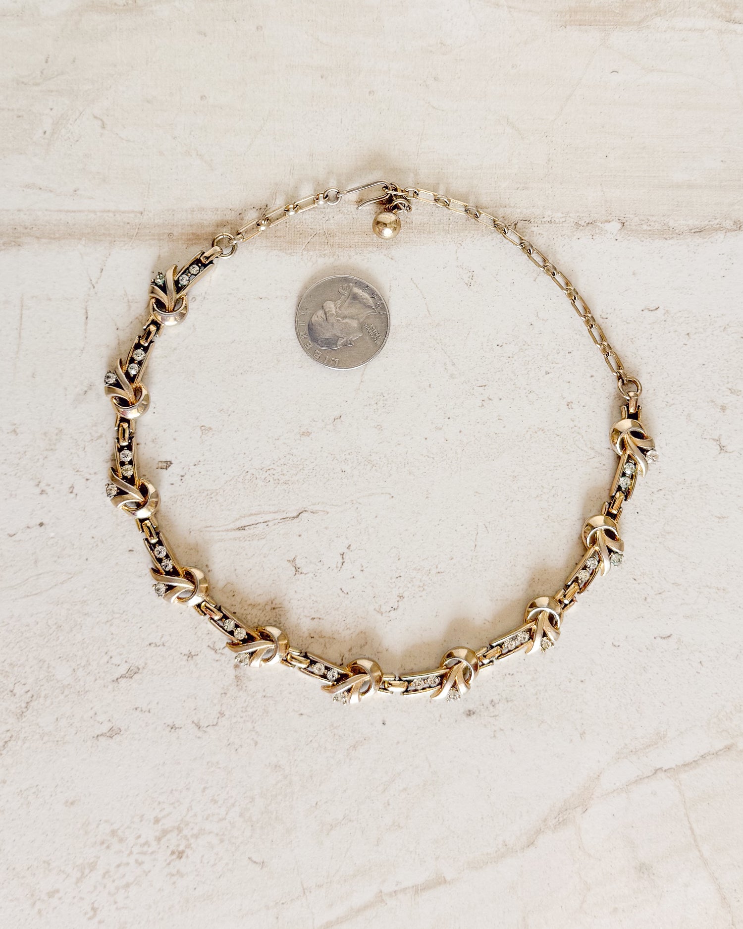 Vintage Signed Gold Plate Necklace