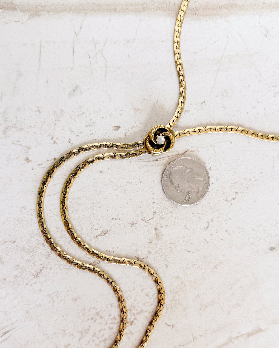 Vintage Lover's Pearl Knot Goldette Bolo