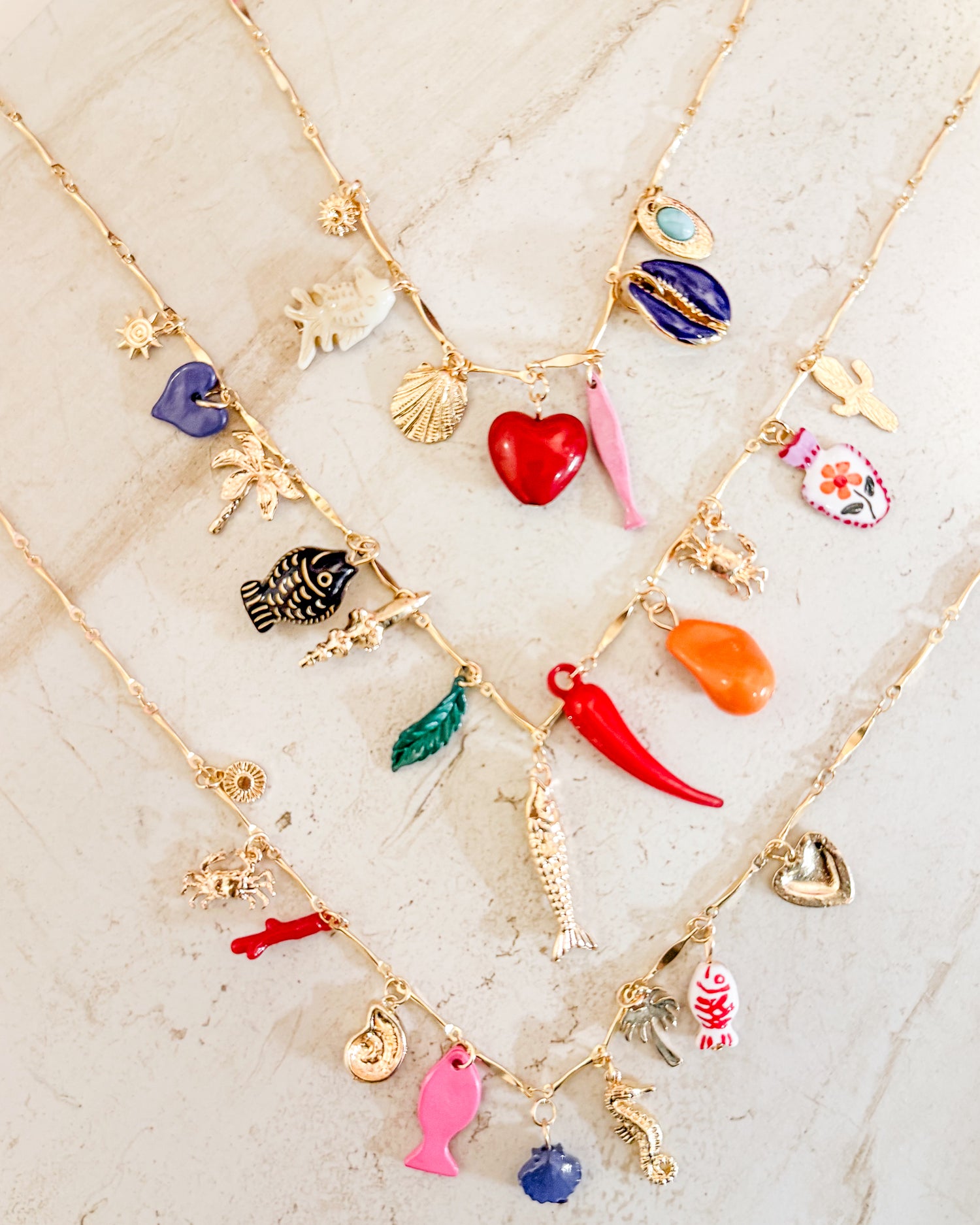Multi Fish Pendant Necklace