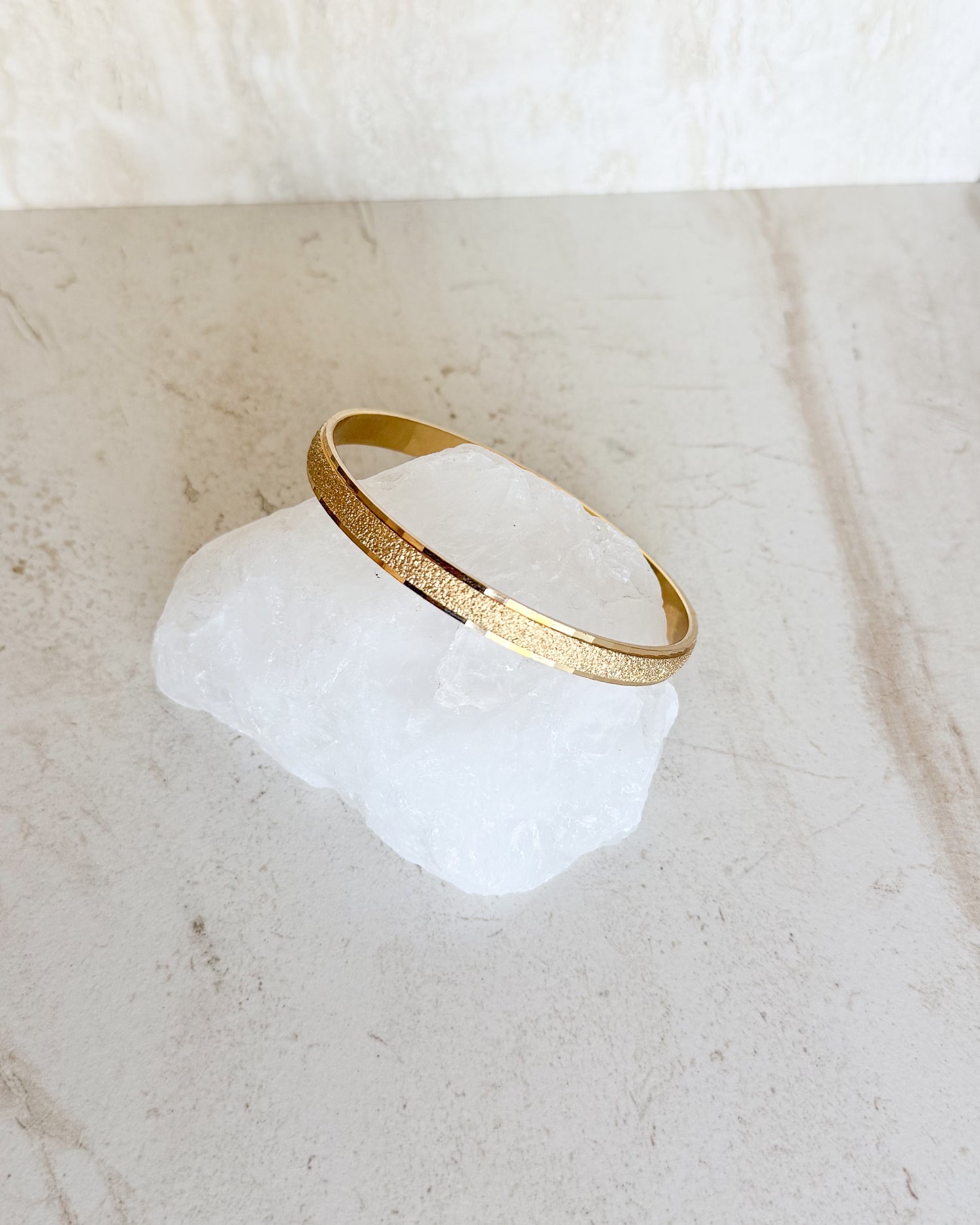 Vintage Signed Gold Textured Bangle