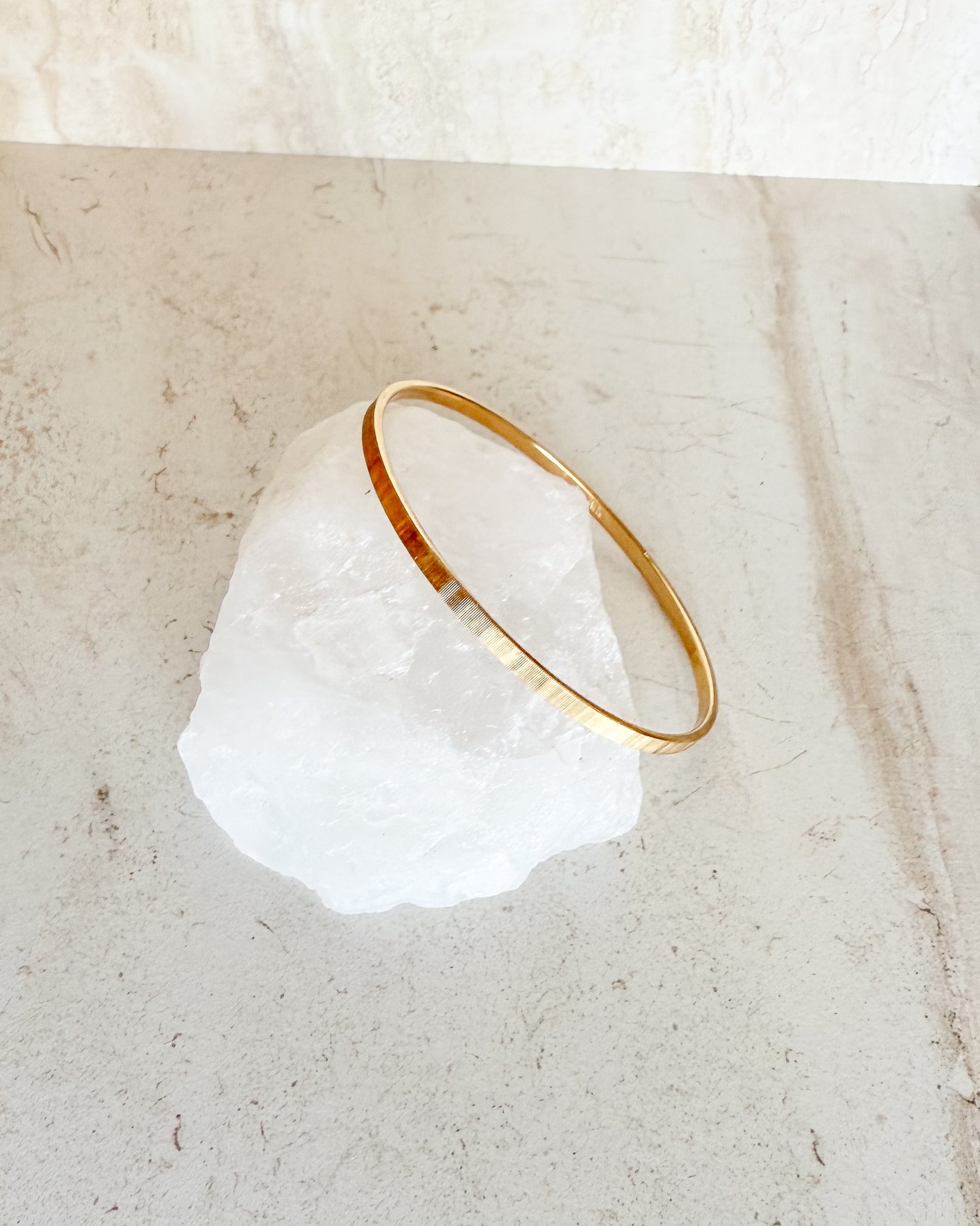 Vintage signed Small Gold Textured Bangle