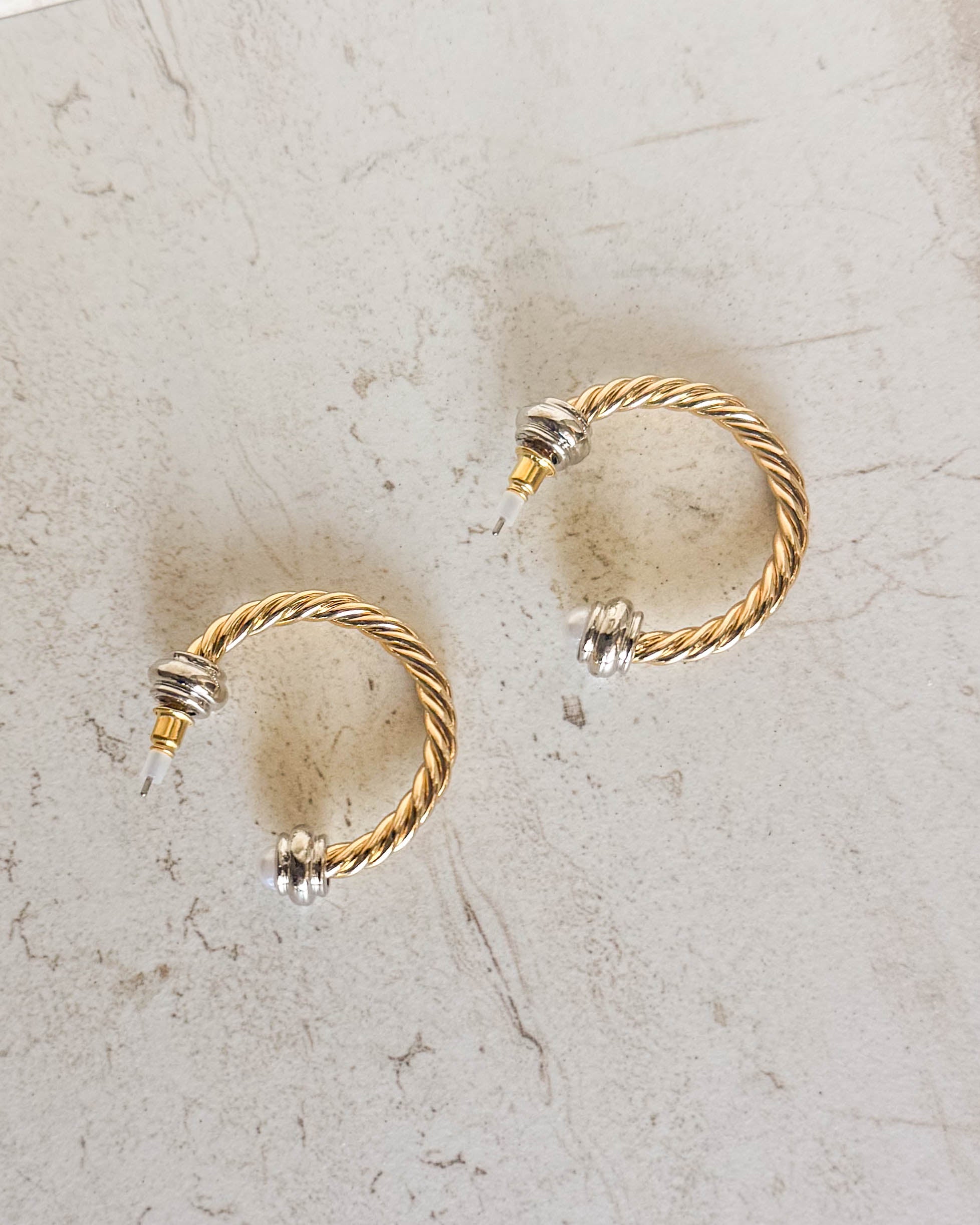 Duo Mixed Medal Rope Hoops - Pearl