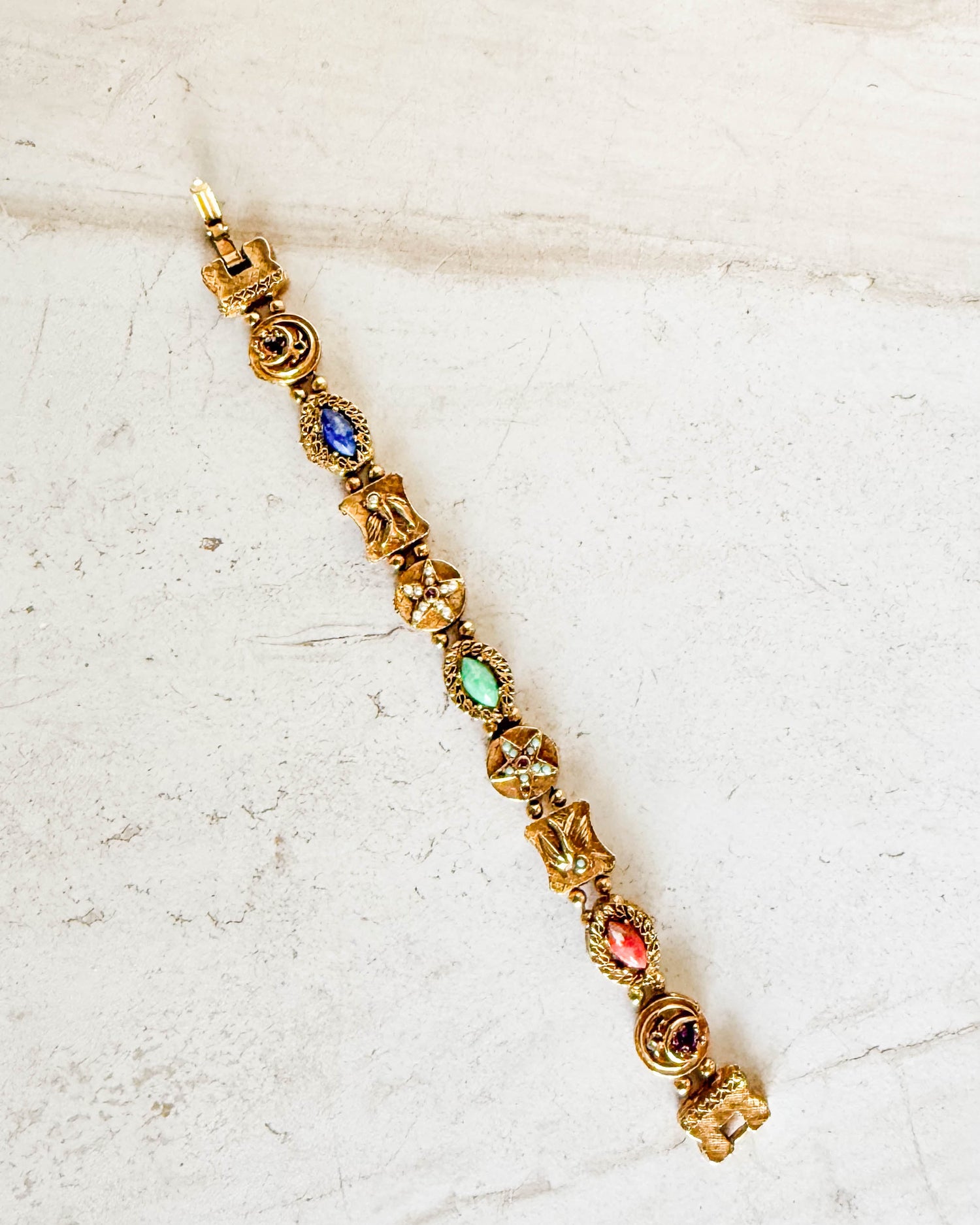 Vintage Victorian Revival Slider Charm Bracelet