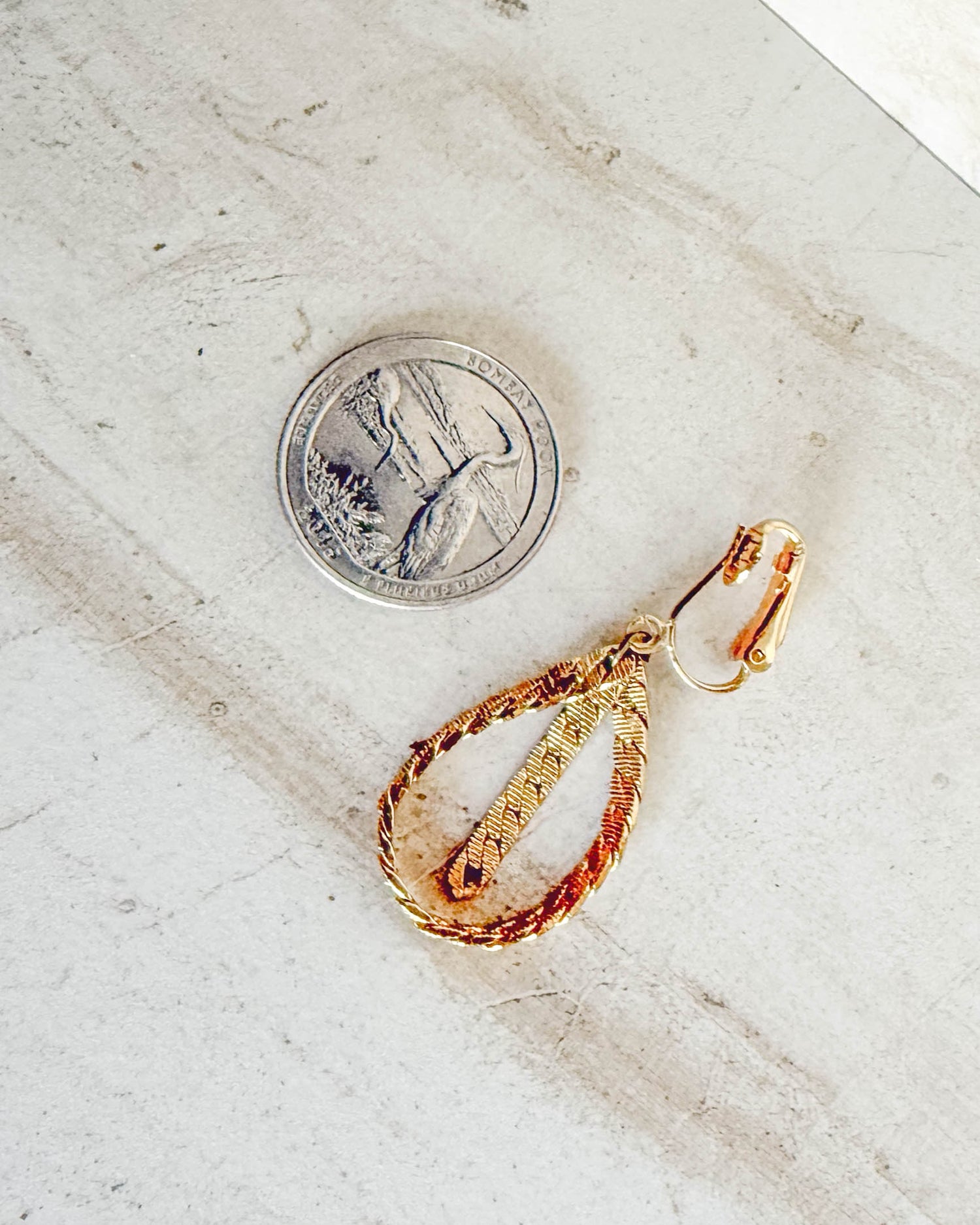 Vintage Golden Signed Clip-On 