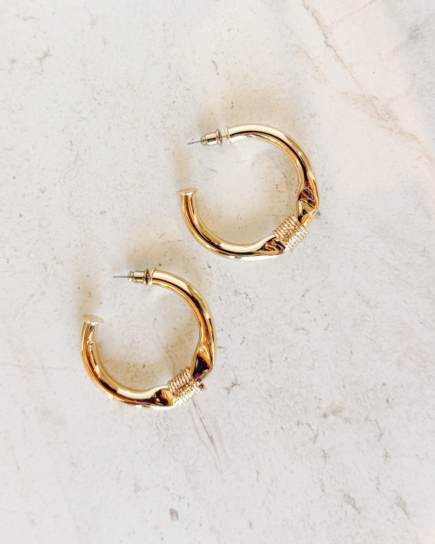 Textured Gold Hoop Earrings