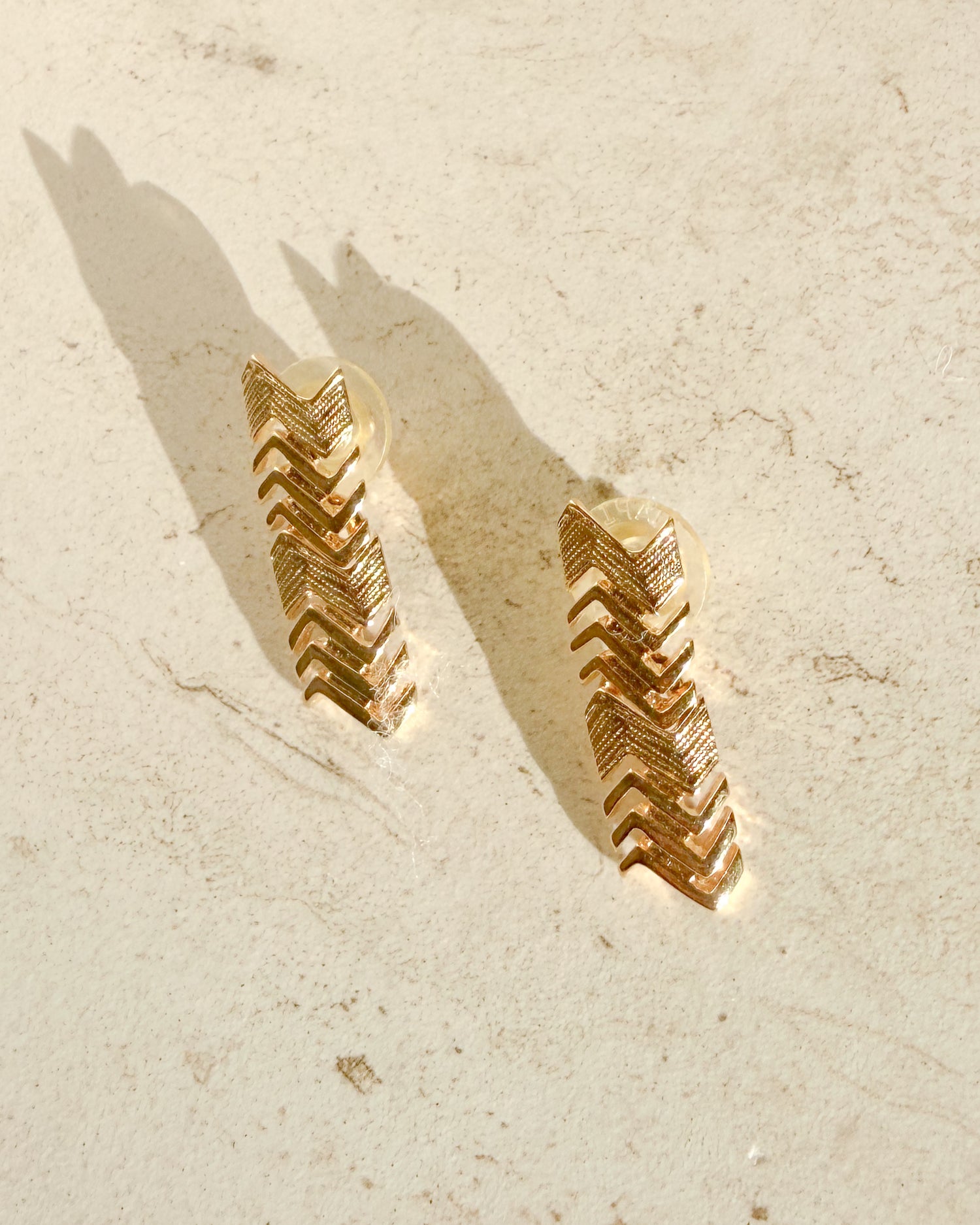 Vintage Signed Gold Tone Earrings