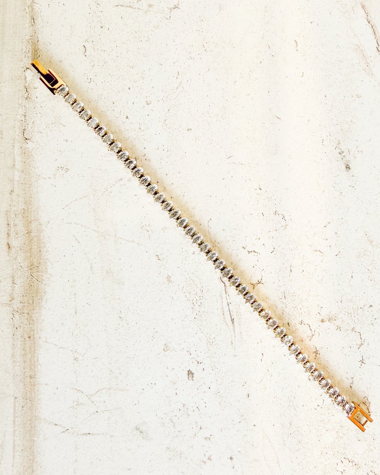 Crystal Strap Oval Tennis Bracelet