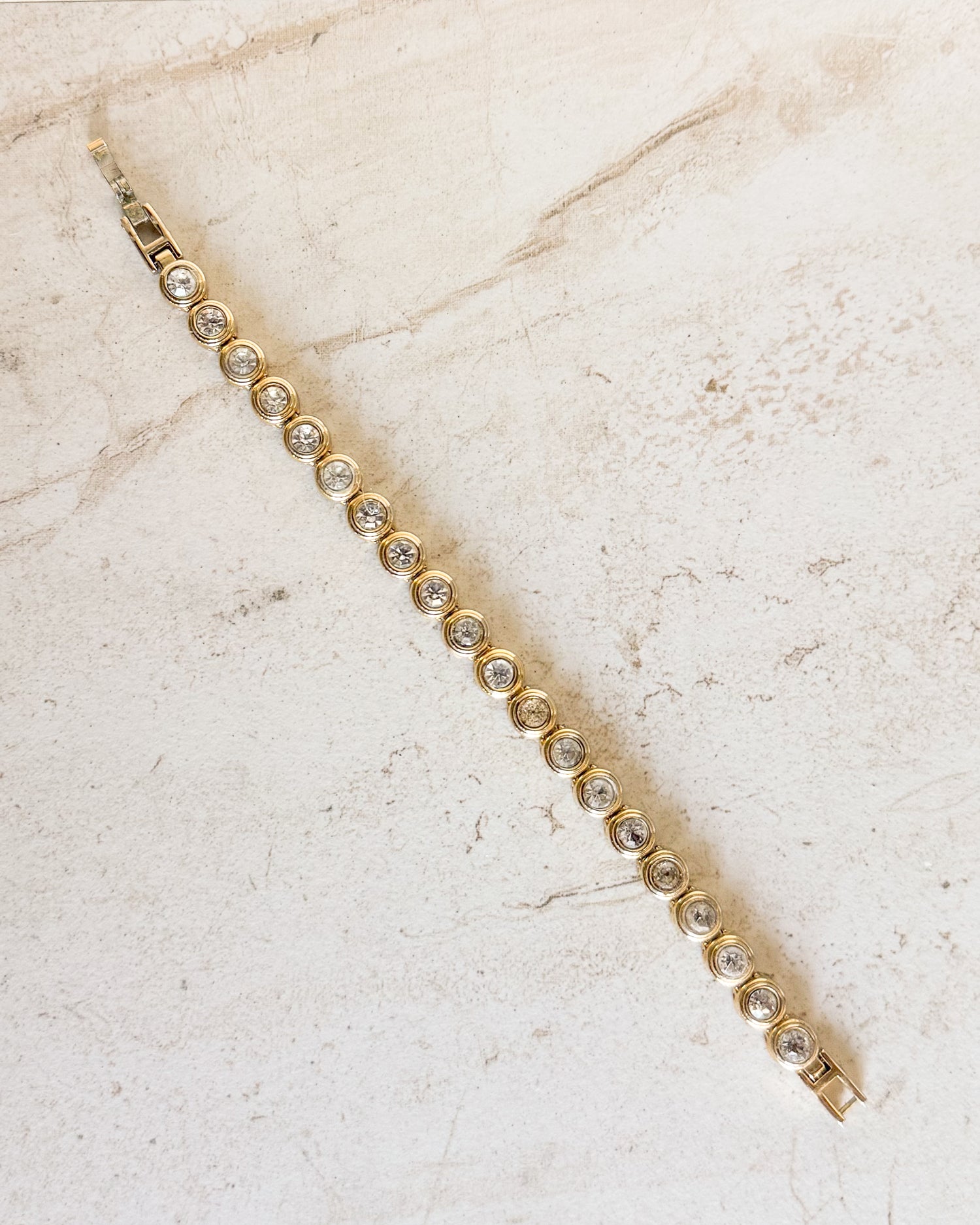 Vintage Gold Tone Tennis Bracelet
