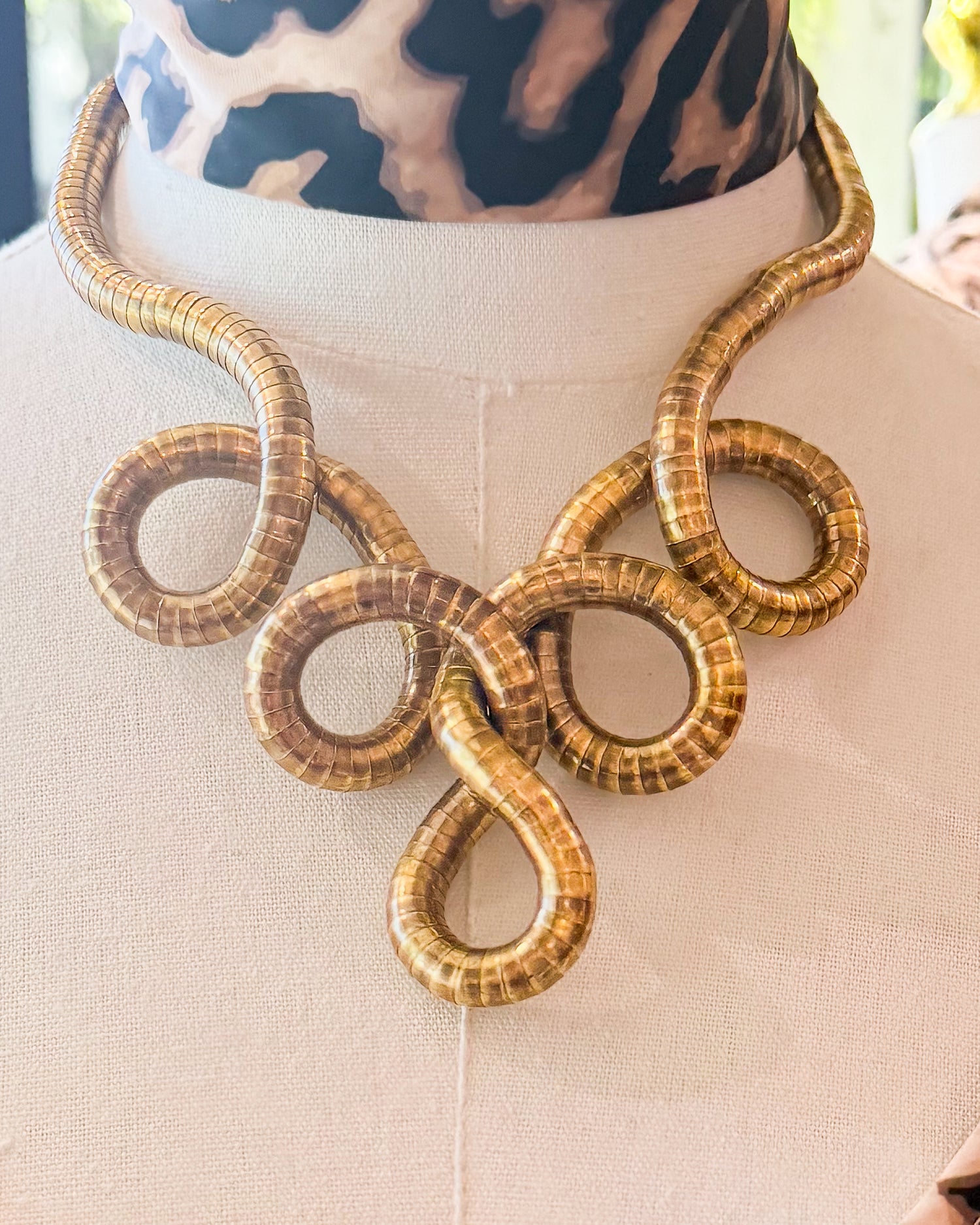 Vintage Bendable Gold Tone Tubogas Bracelet or Necklace