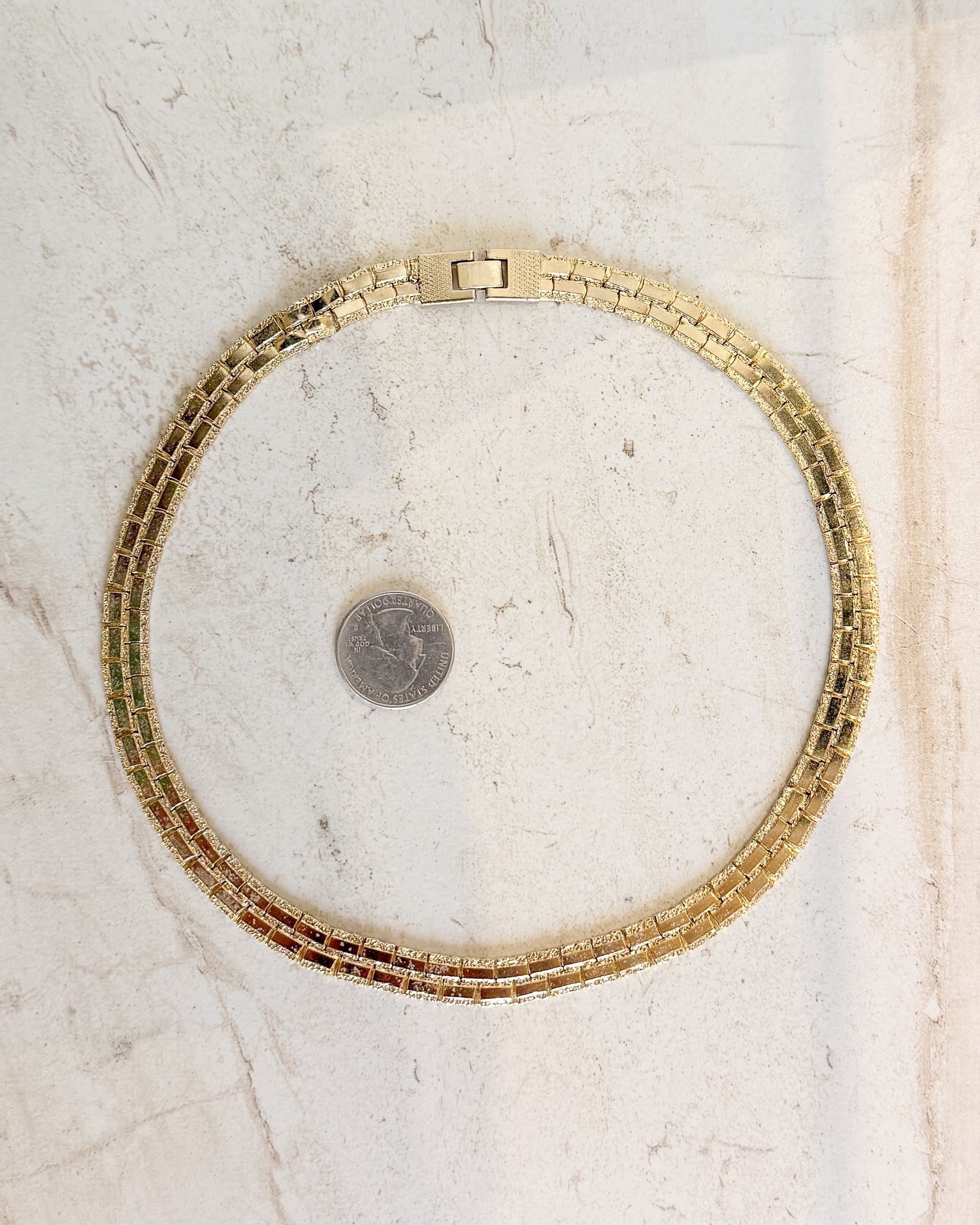 Vintage Gold Tone Nugget Necklace