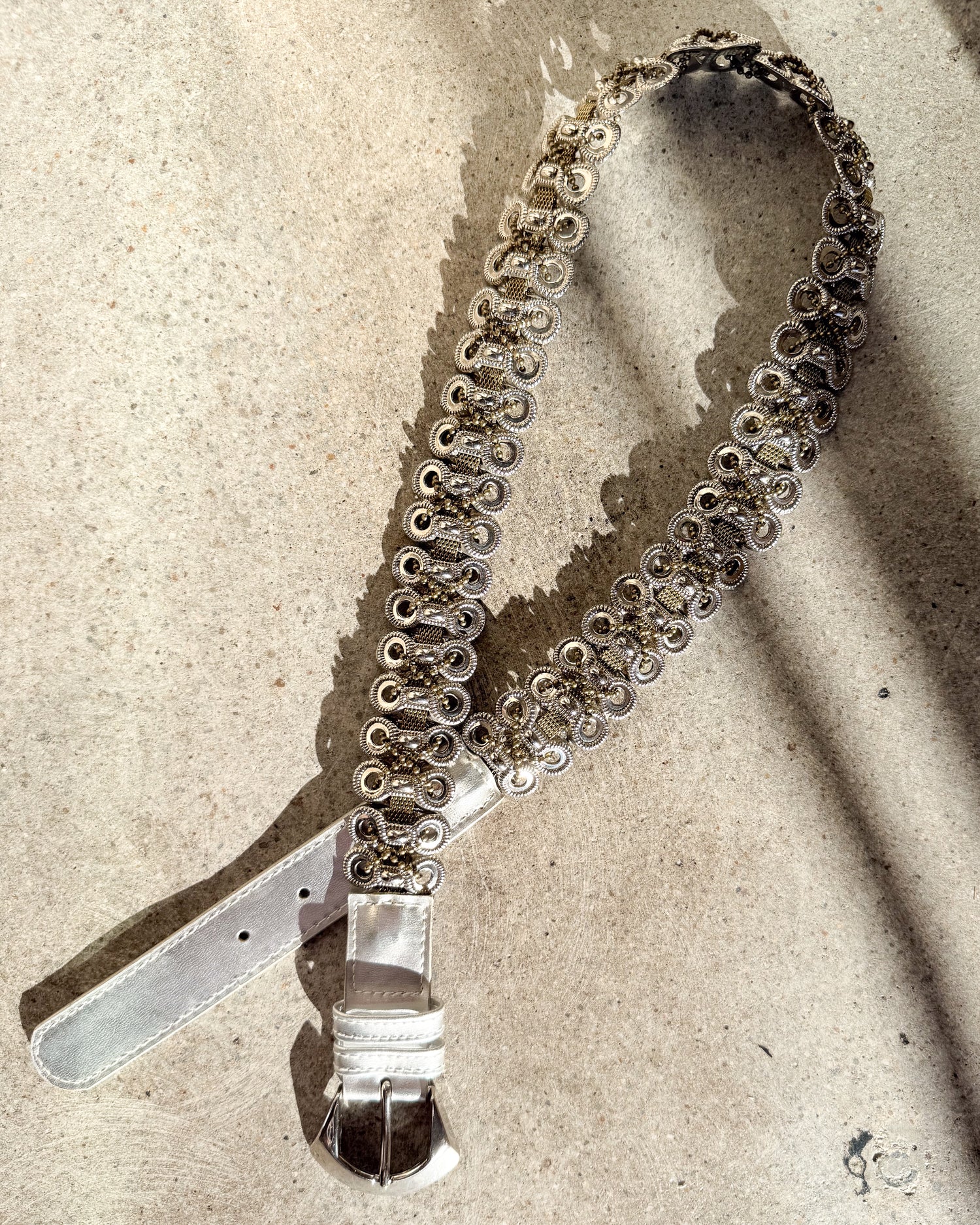 Vintage Silver Gold  Snake Belt