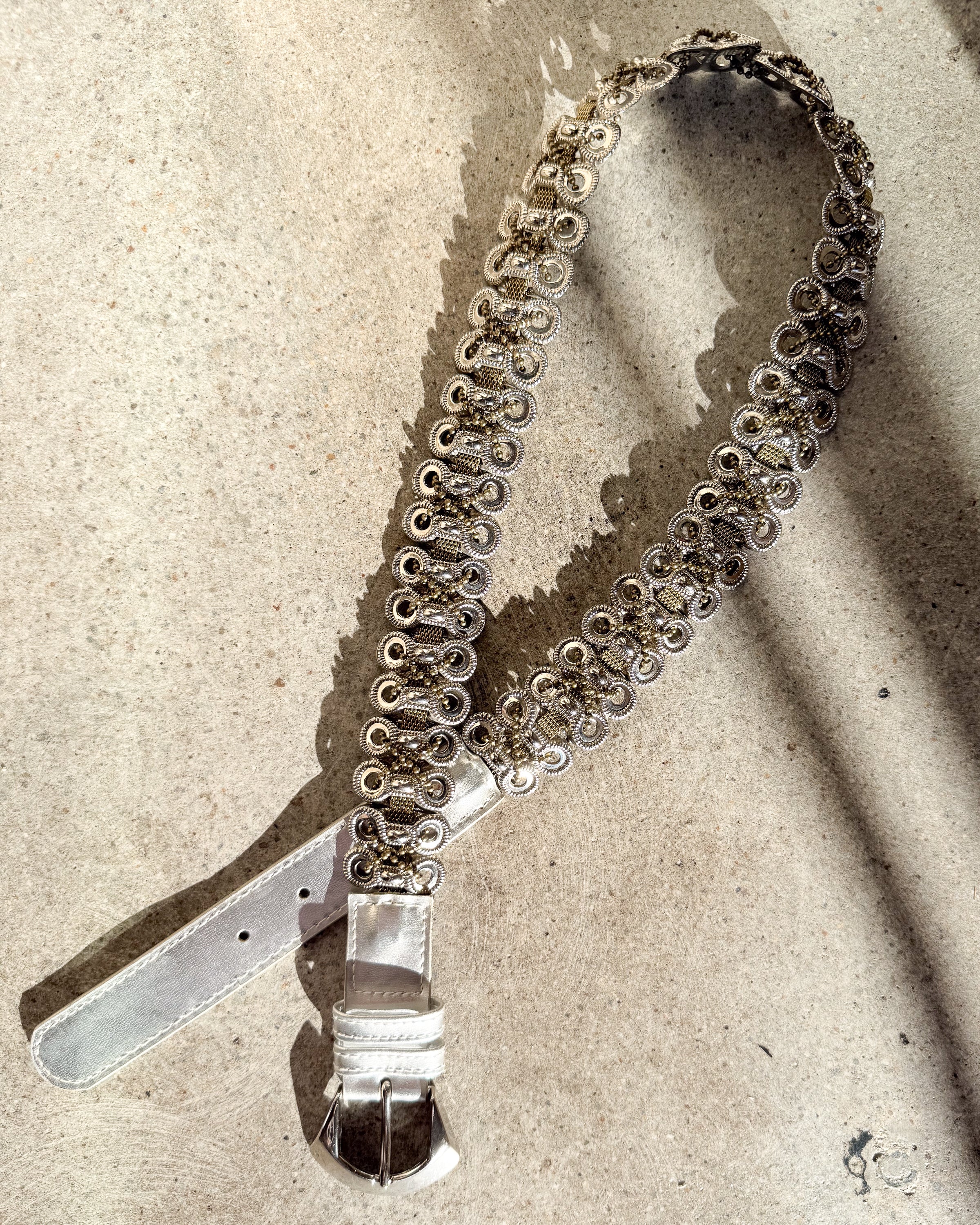 Vintage Silver Gold  Snake Belt