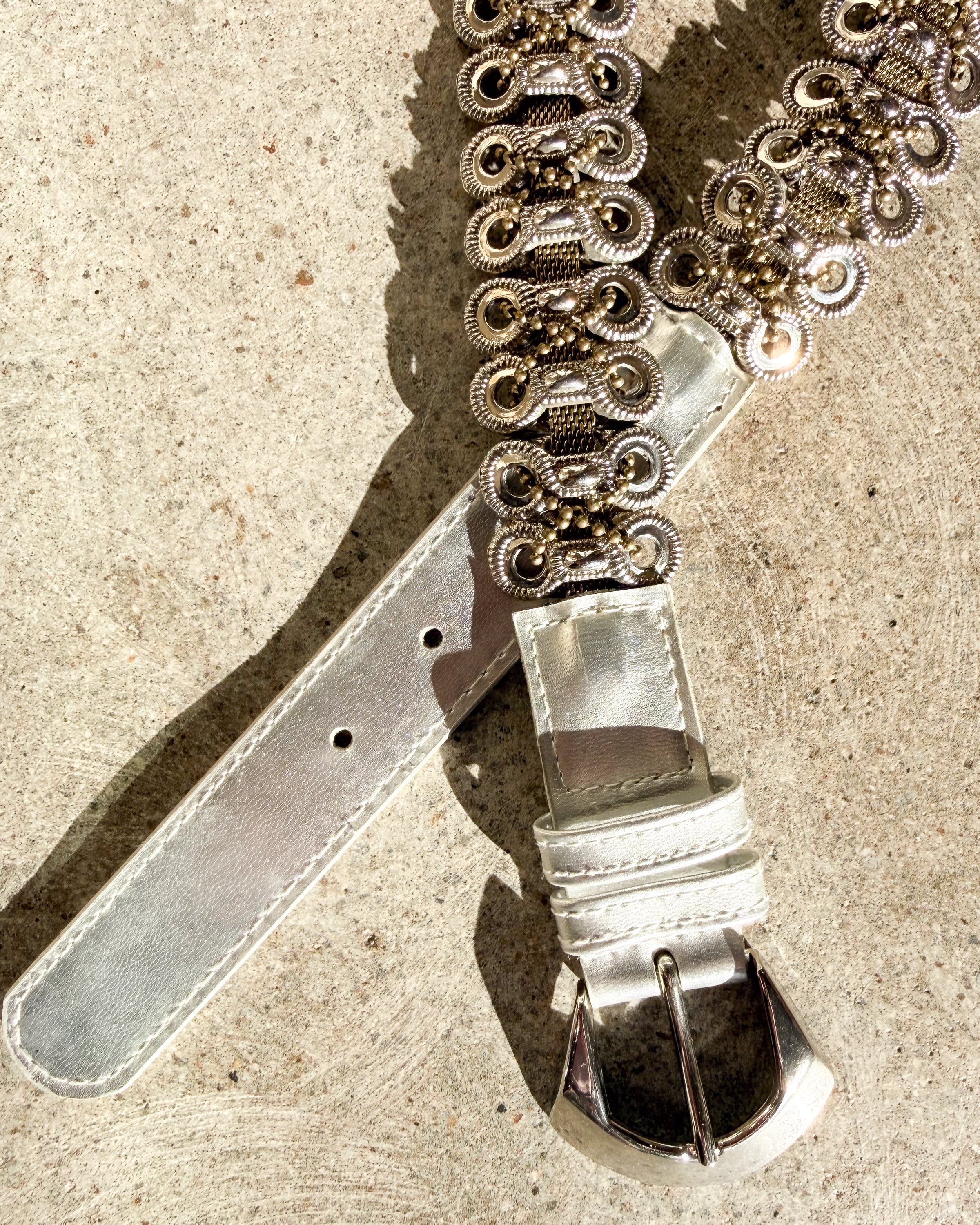 Vintage Silver Gold  Snake Belt