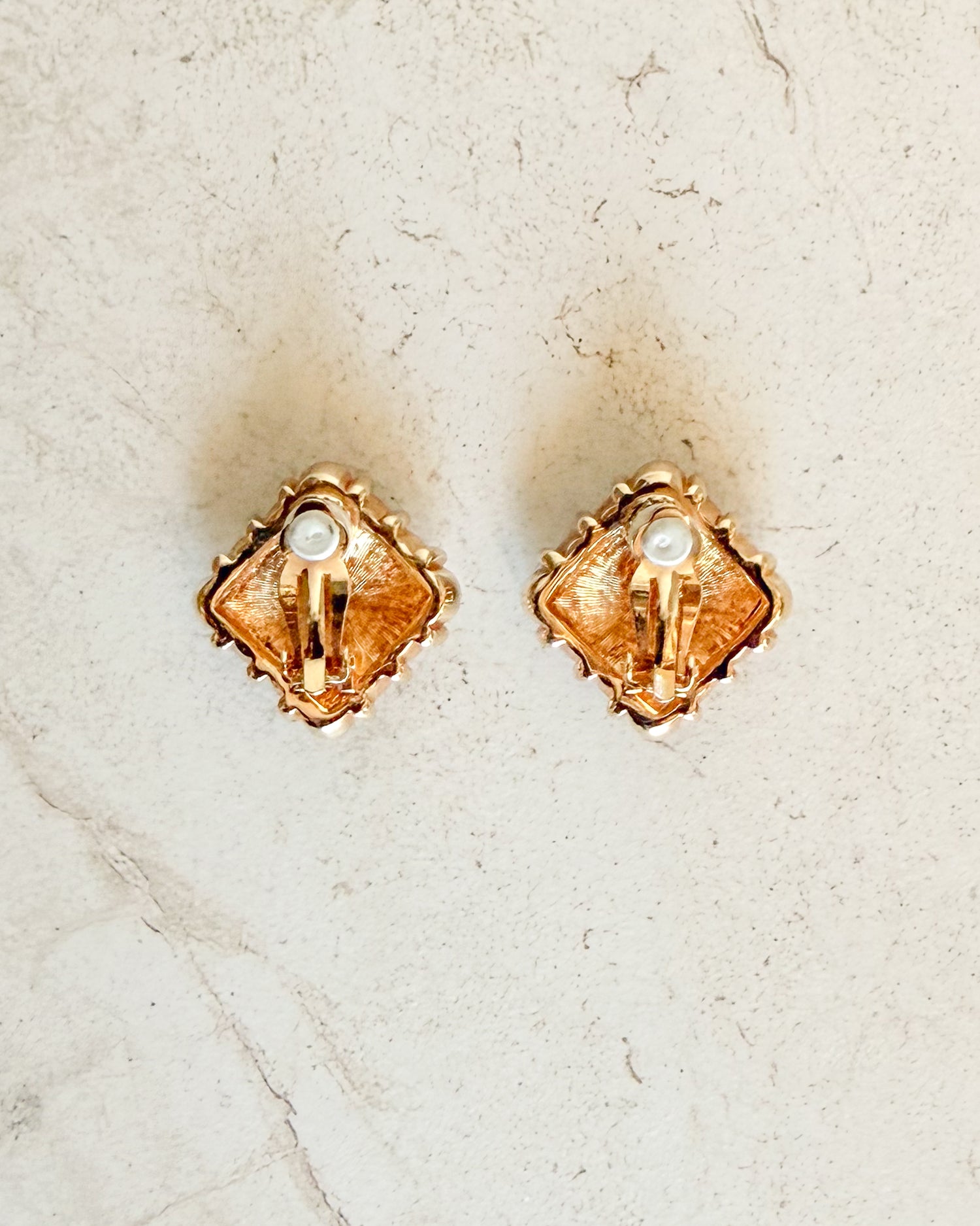 Vintage Gold tone Multicolor Clip-on Earrings