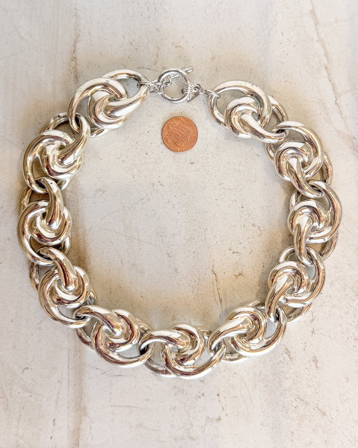 Vintage Signed chunky silver Necklace