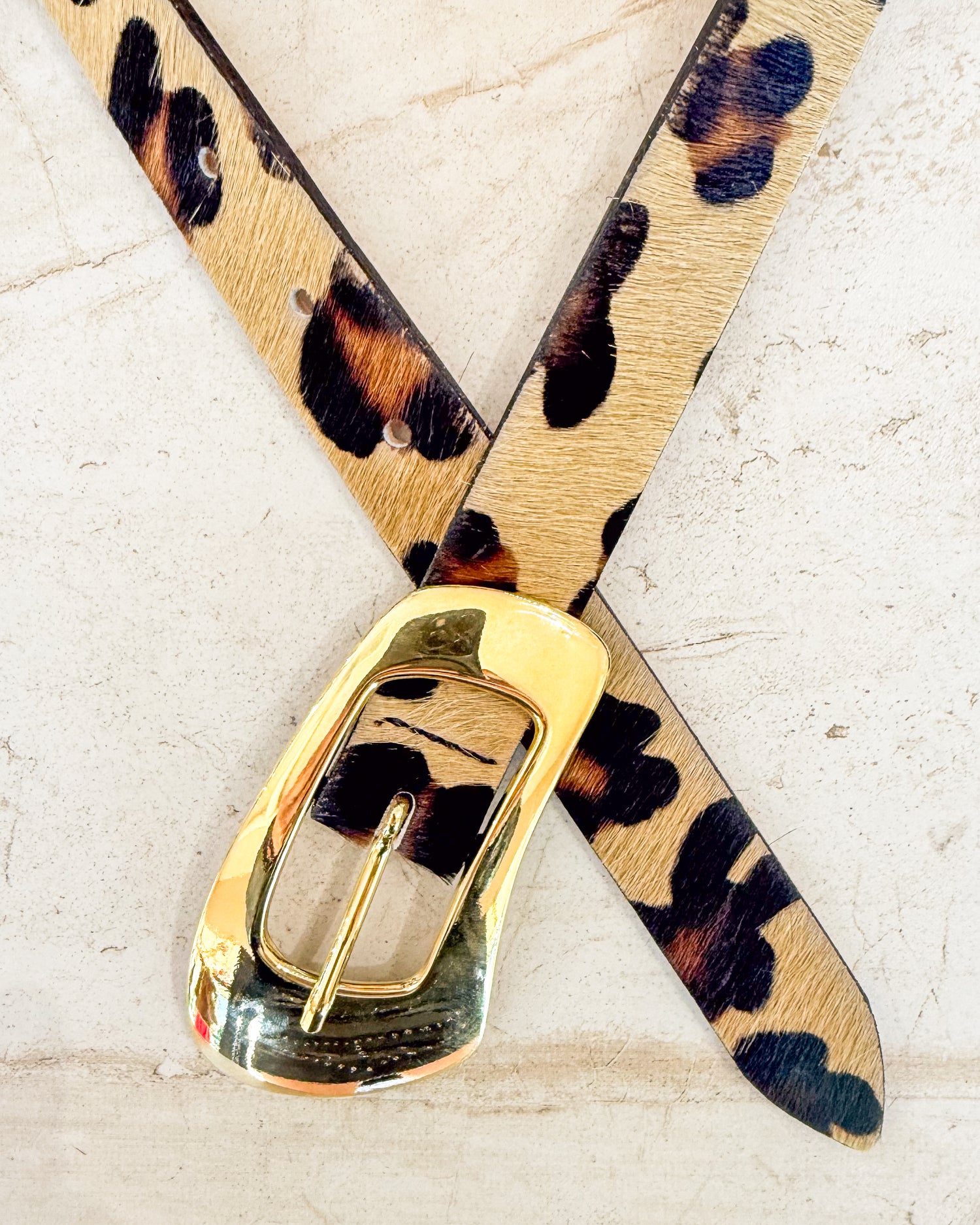 Leopard leather Belt