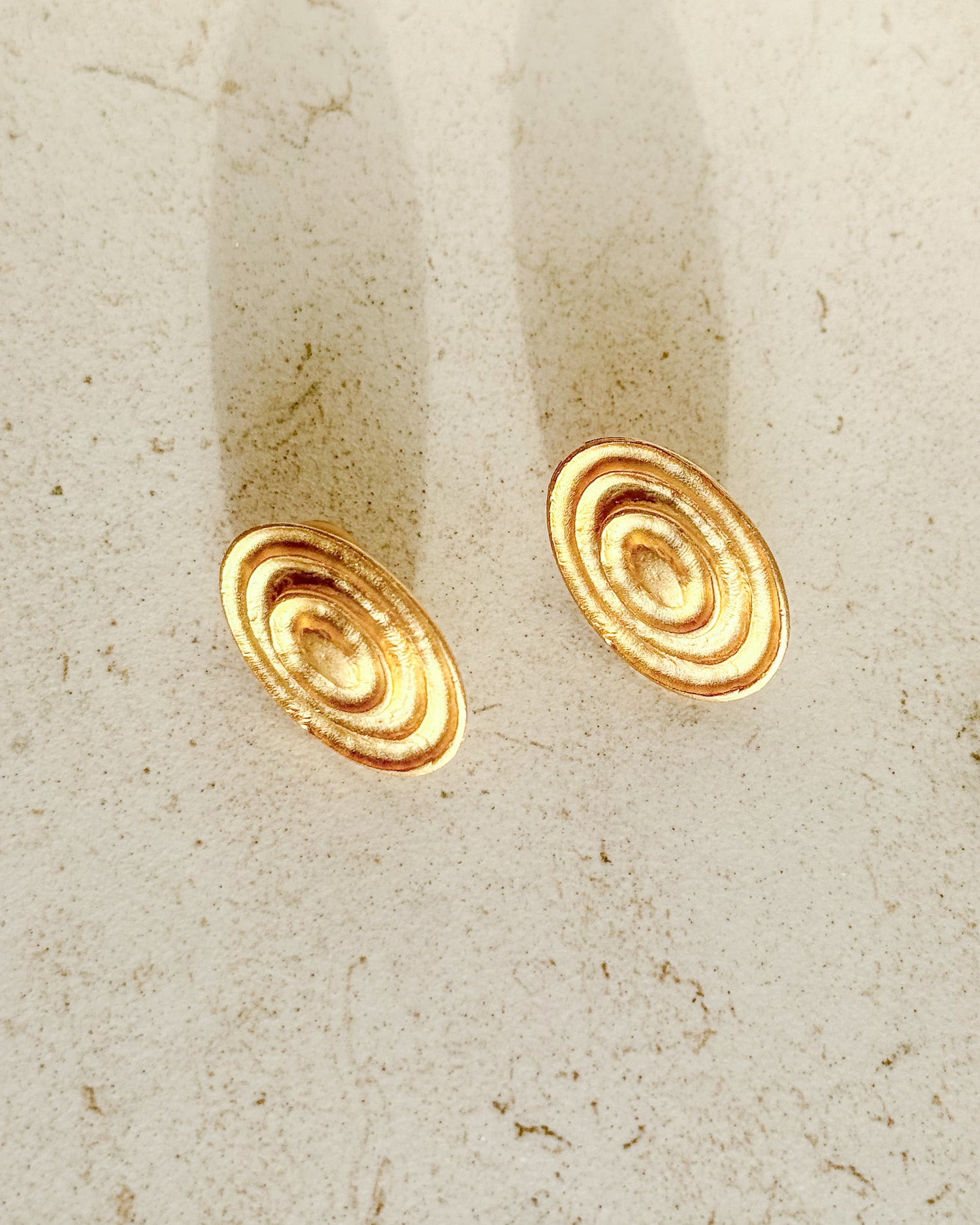 Vintage Spiral Gold-plated Stud Earrings