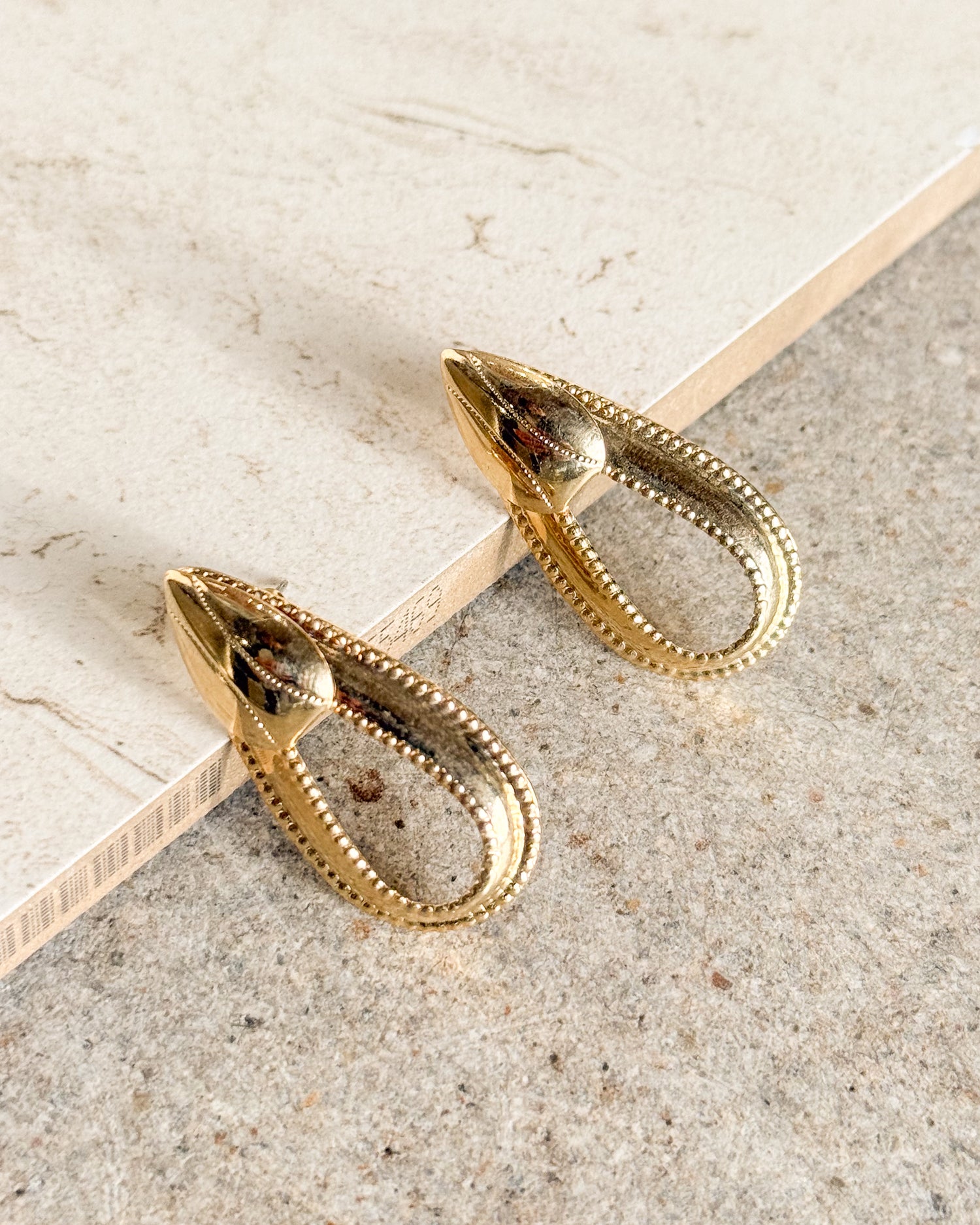 Vintage Teardrop Shaped Door Knocker Earrings