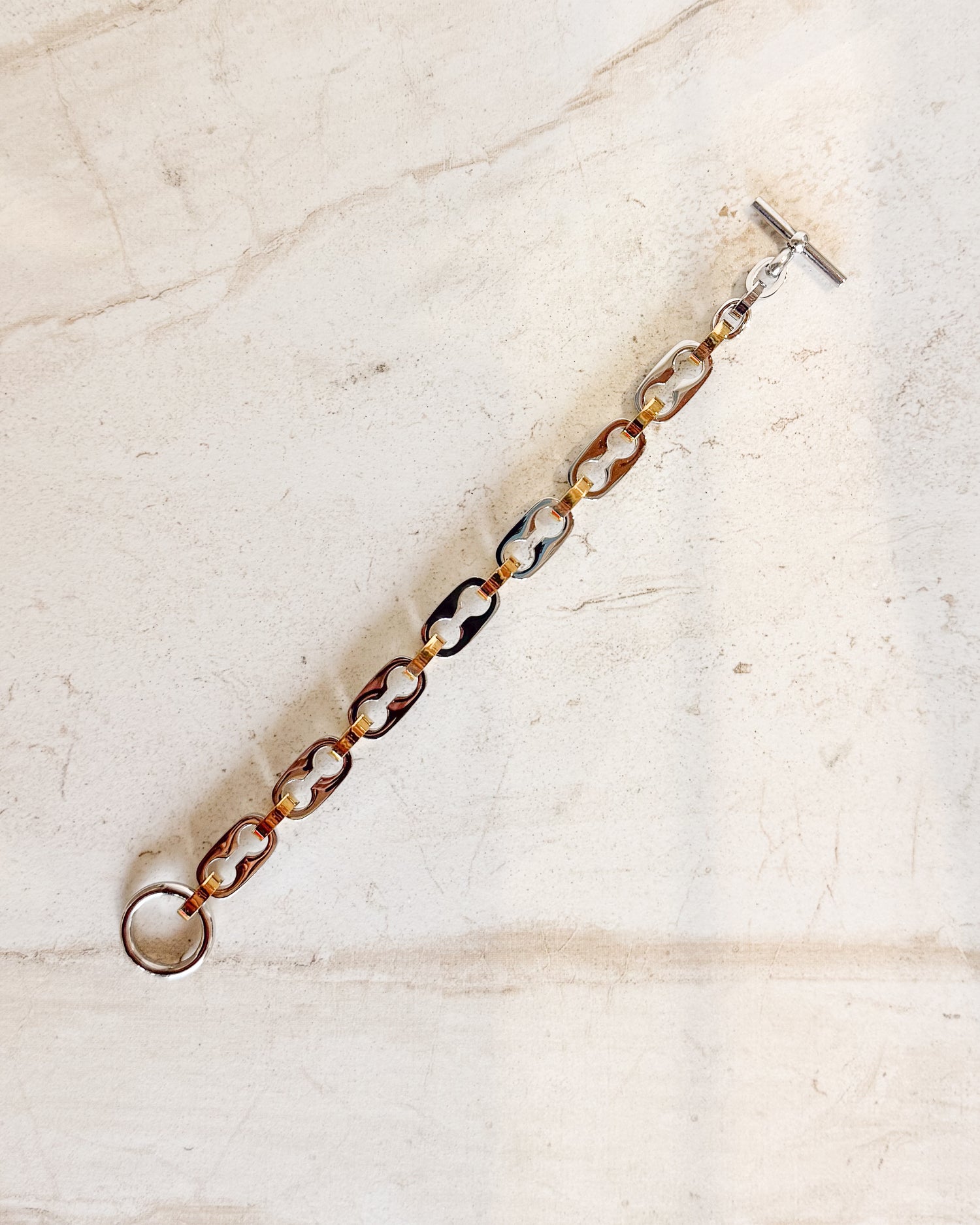 TWO TONE METAL LINK BRACELET