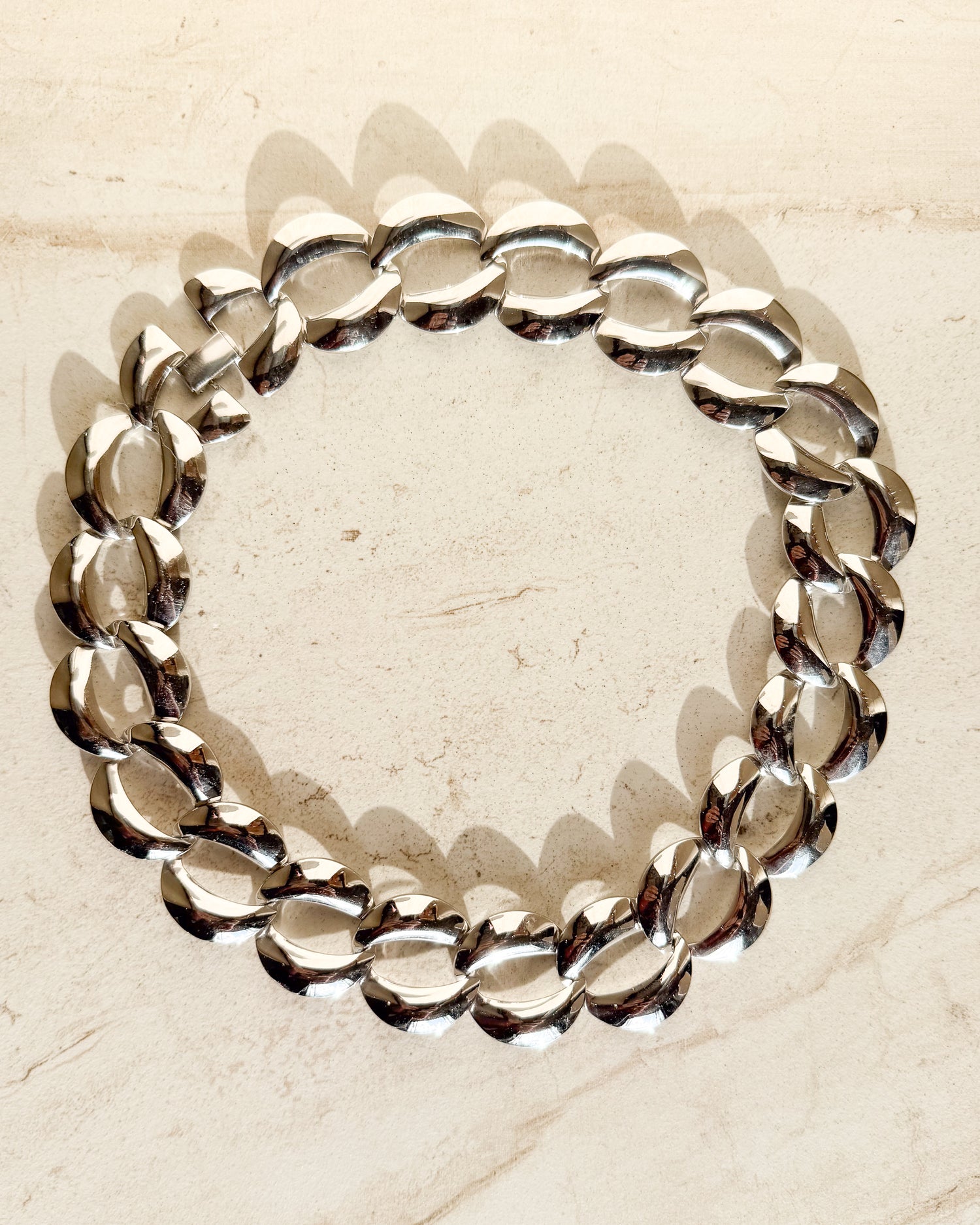 Vintage Chucky Sliver Tone Link Chain Necklace